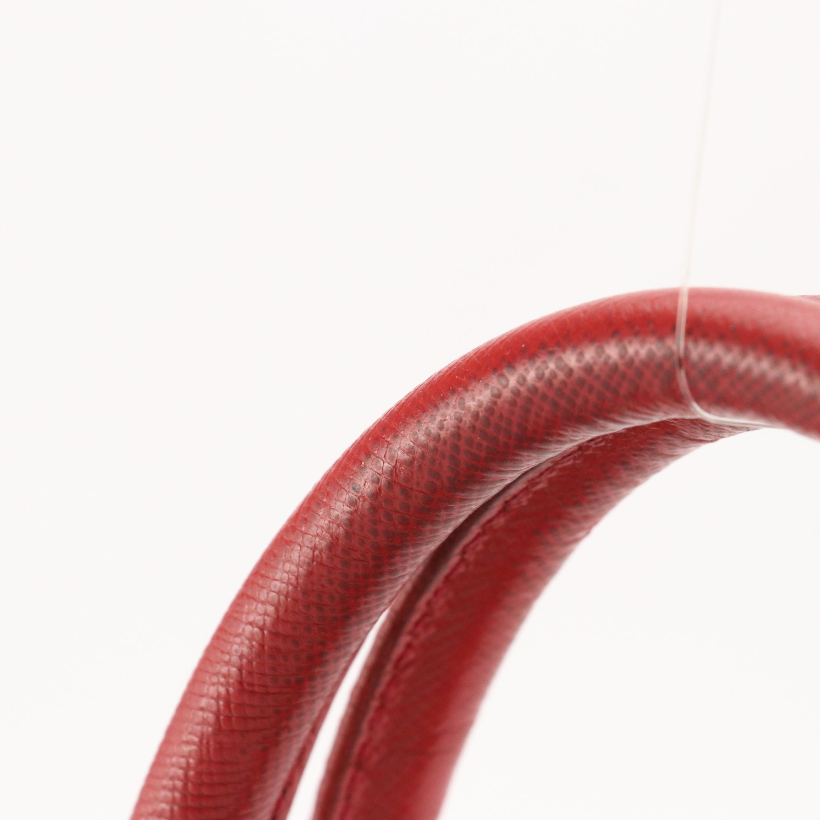 Prada Saffiano Lux Leather Two-Way Satchel in Fire Red