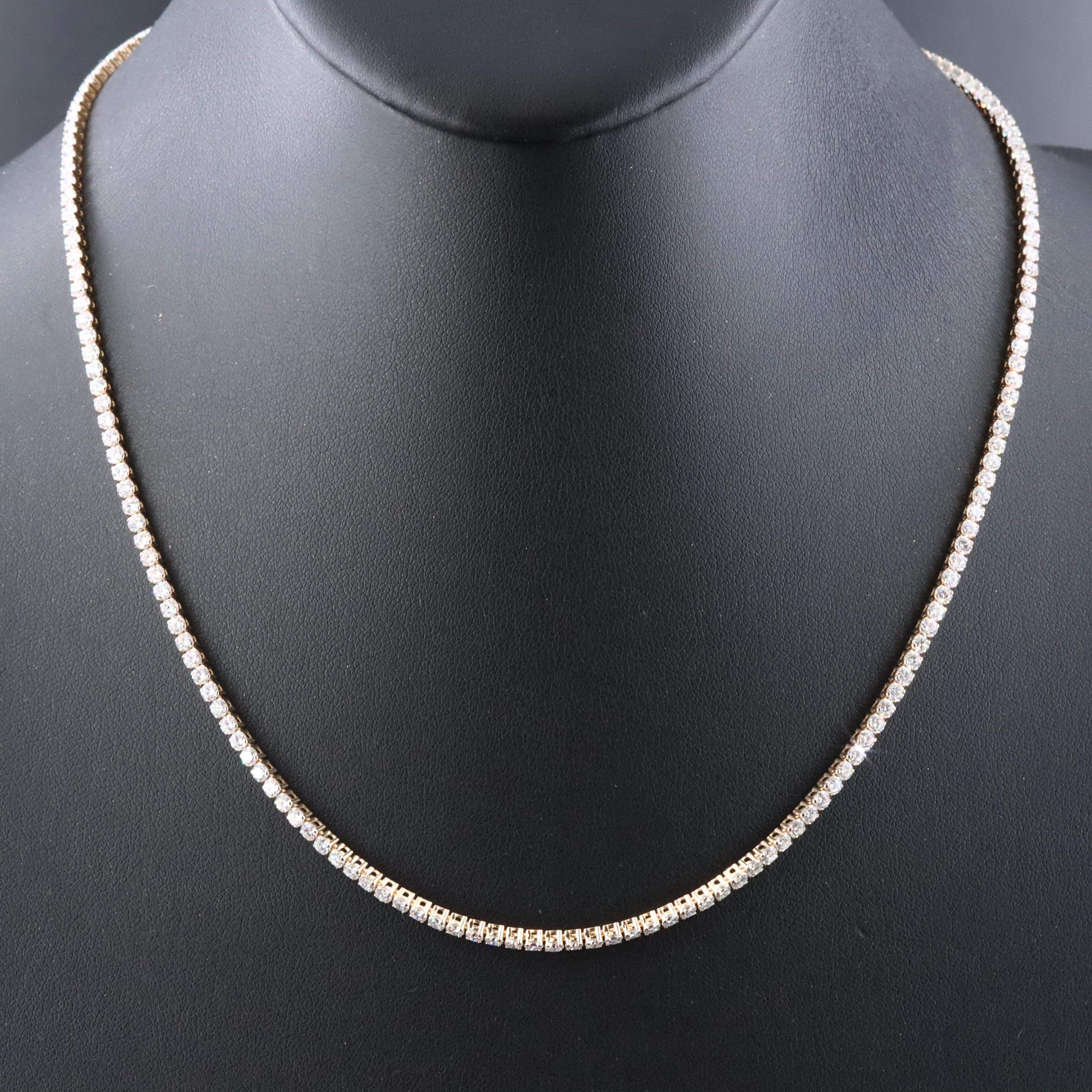 14K 8.74 CTW Lab Grown Diamond Line Necklace