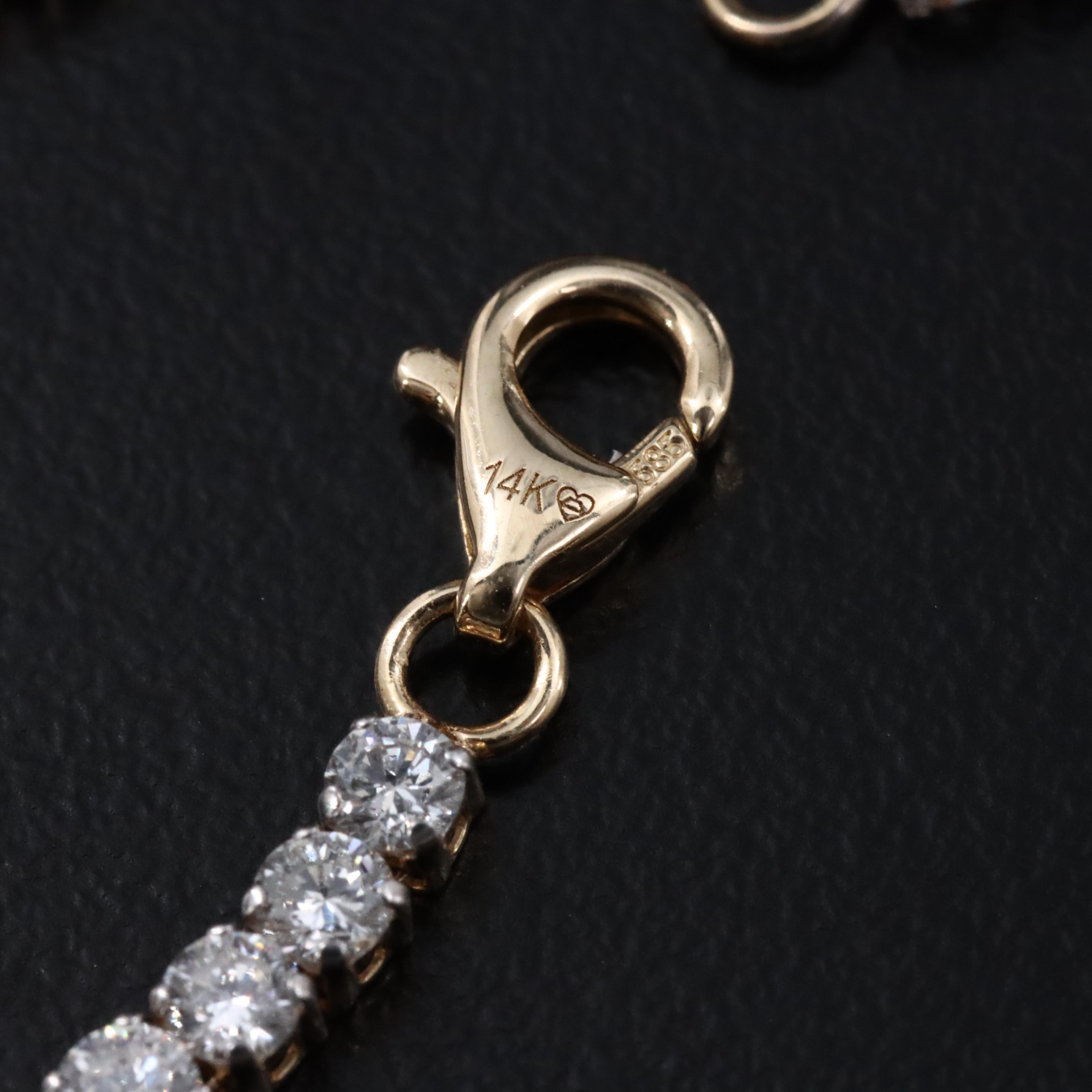 14K 8.74 CTW Lab Grown Diamond Line Necklace