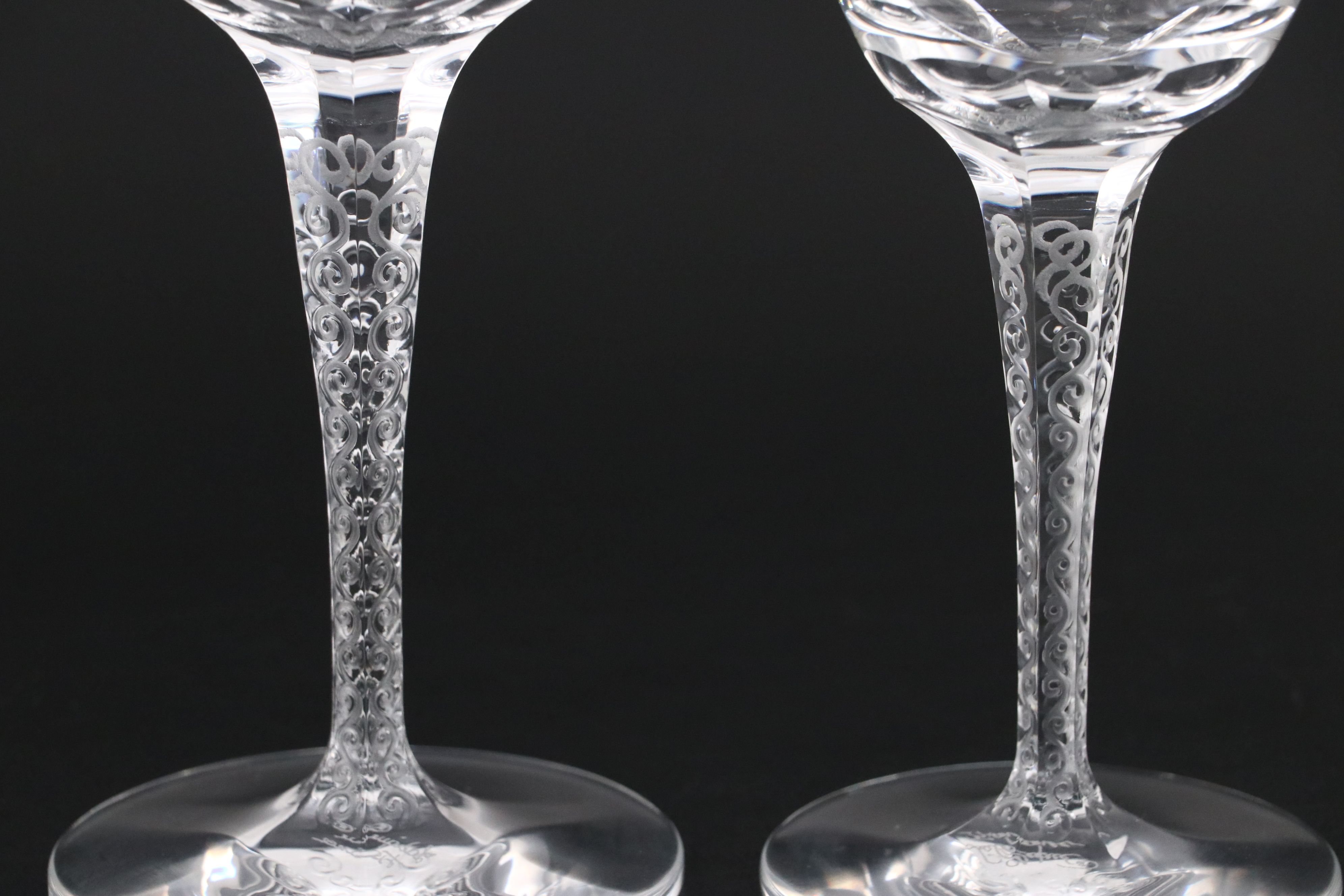 Lalique "Trèves" Crystal Water Goblet, Burgundy Wine Glasses, and More Stemware
