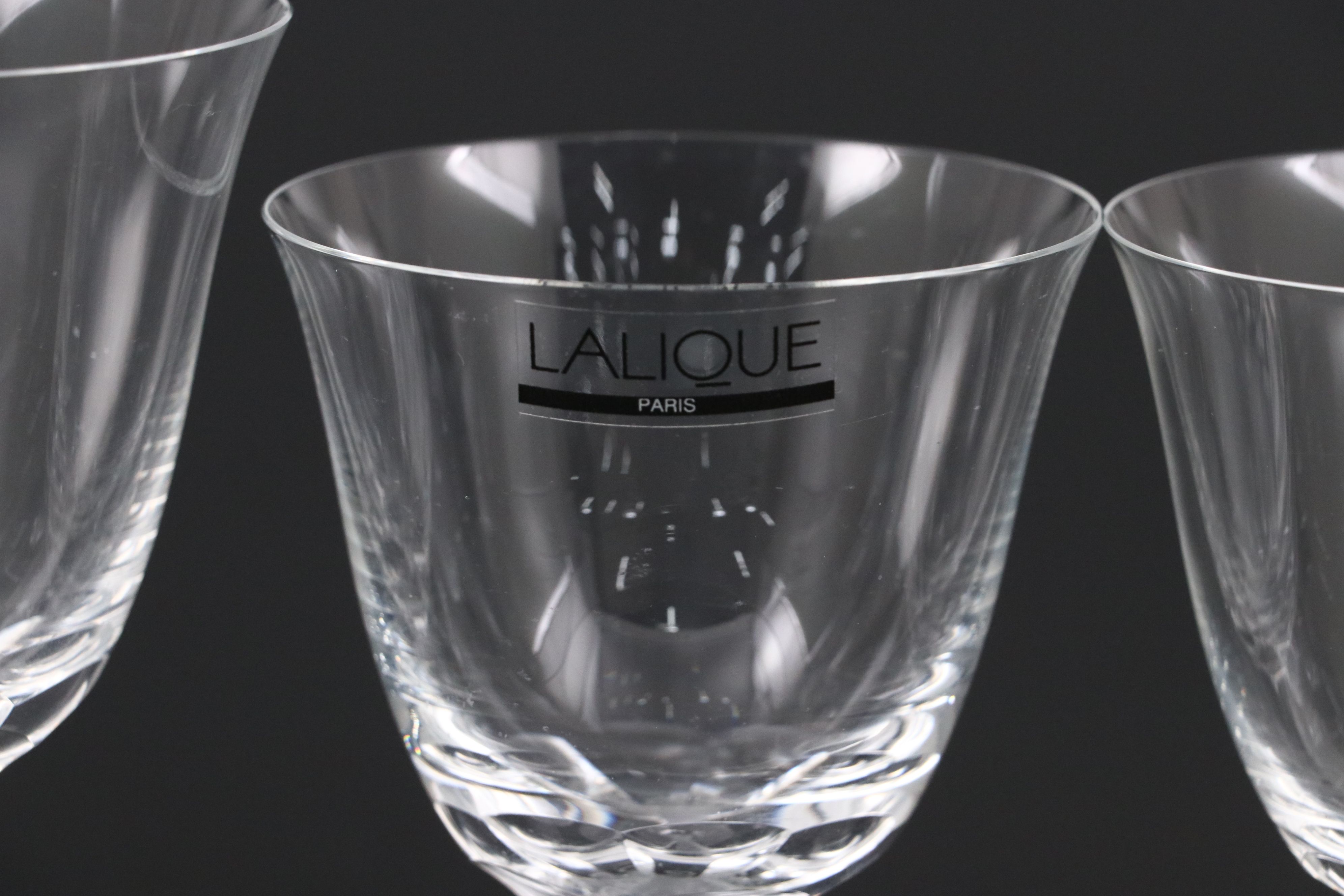 Lalique "Trèves" Crystal Water Goblet, Burgundy Wine Glasses, and More Stemware