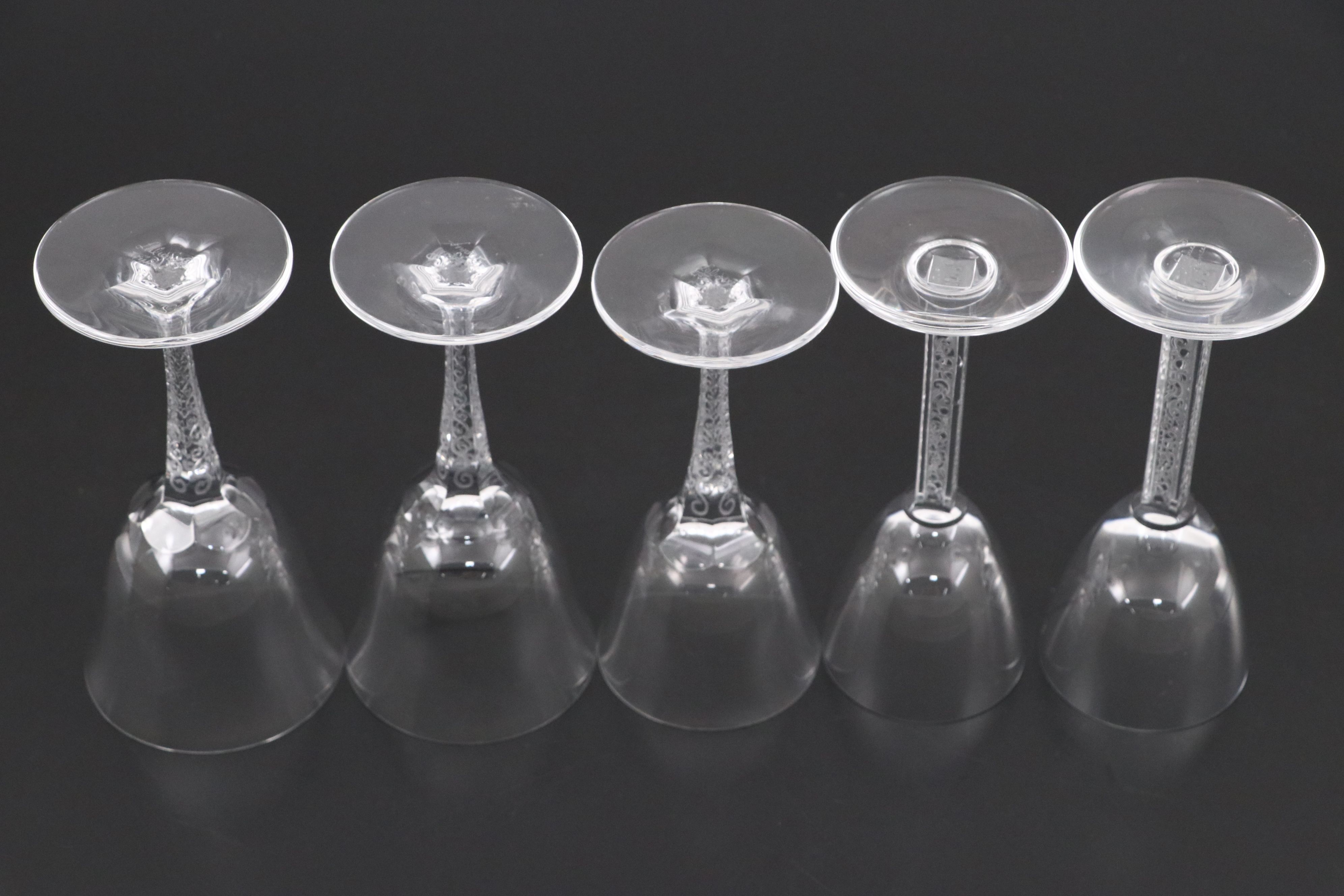 Lalique "Trèves" Crystal Water Goblet, Burgundy Wine Glasses, and More Stemware