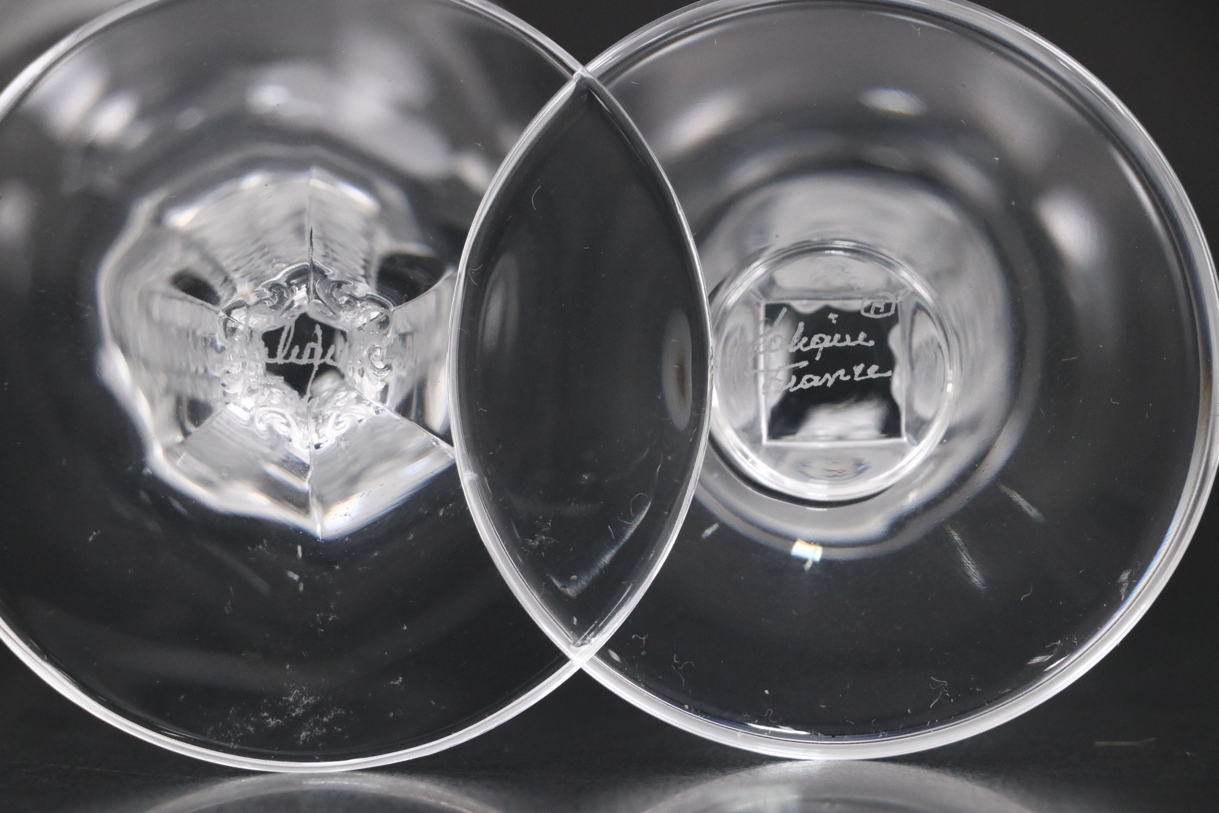 Lalique "Trèves" Crystal Water Goblet, Burgundy Wine Glasses, and More Stemware