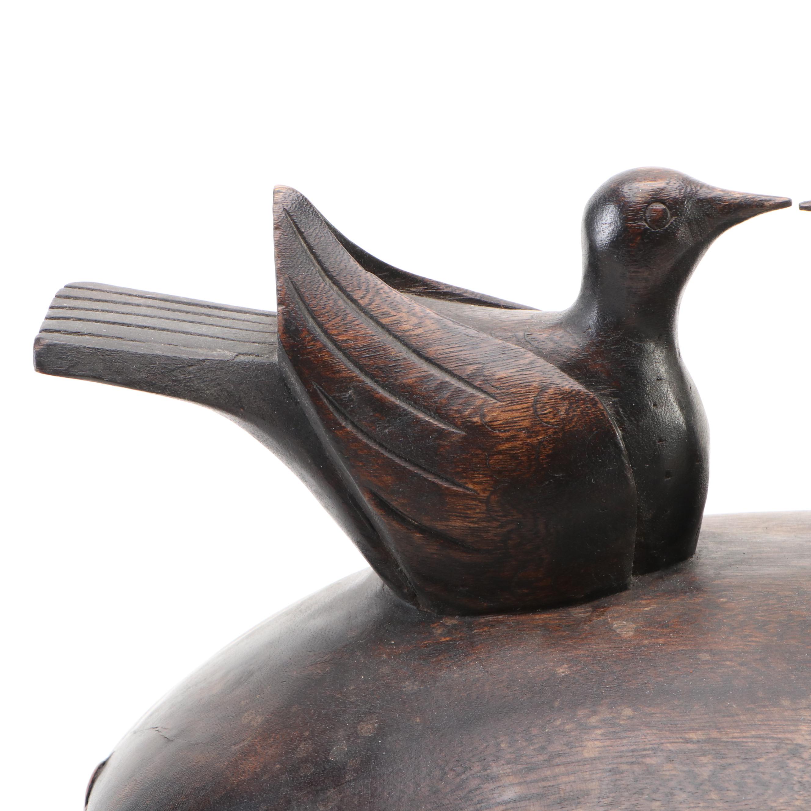 Ifugao Tribe Carved Wood and Rattan Weave Ceremonial Box