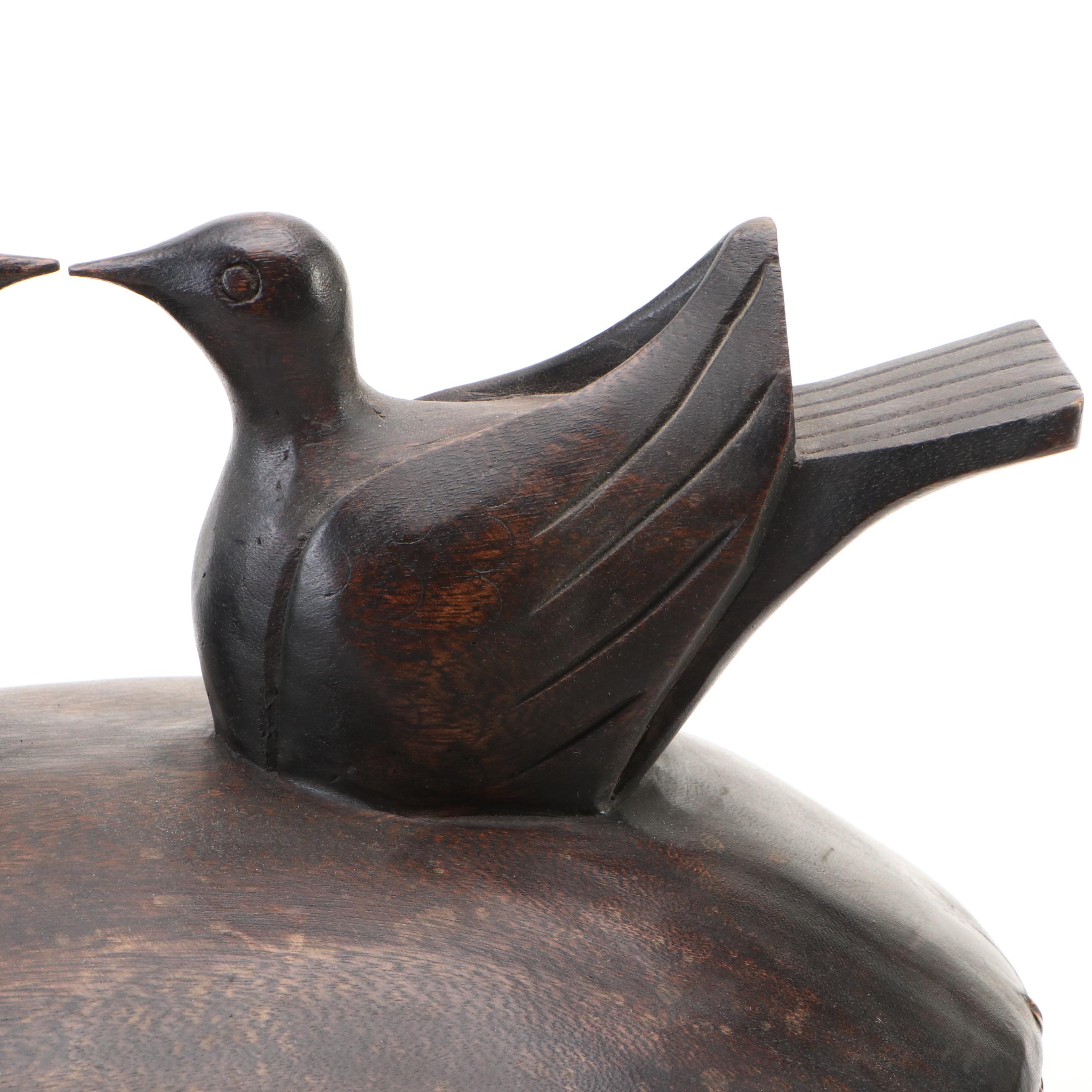 Ifugao Tribe Carved Wood and Rattan Weave Ceremonial Box