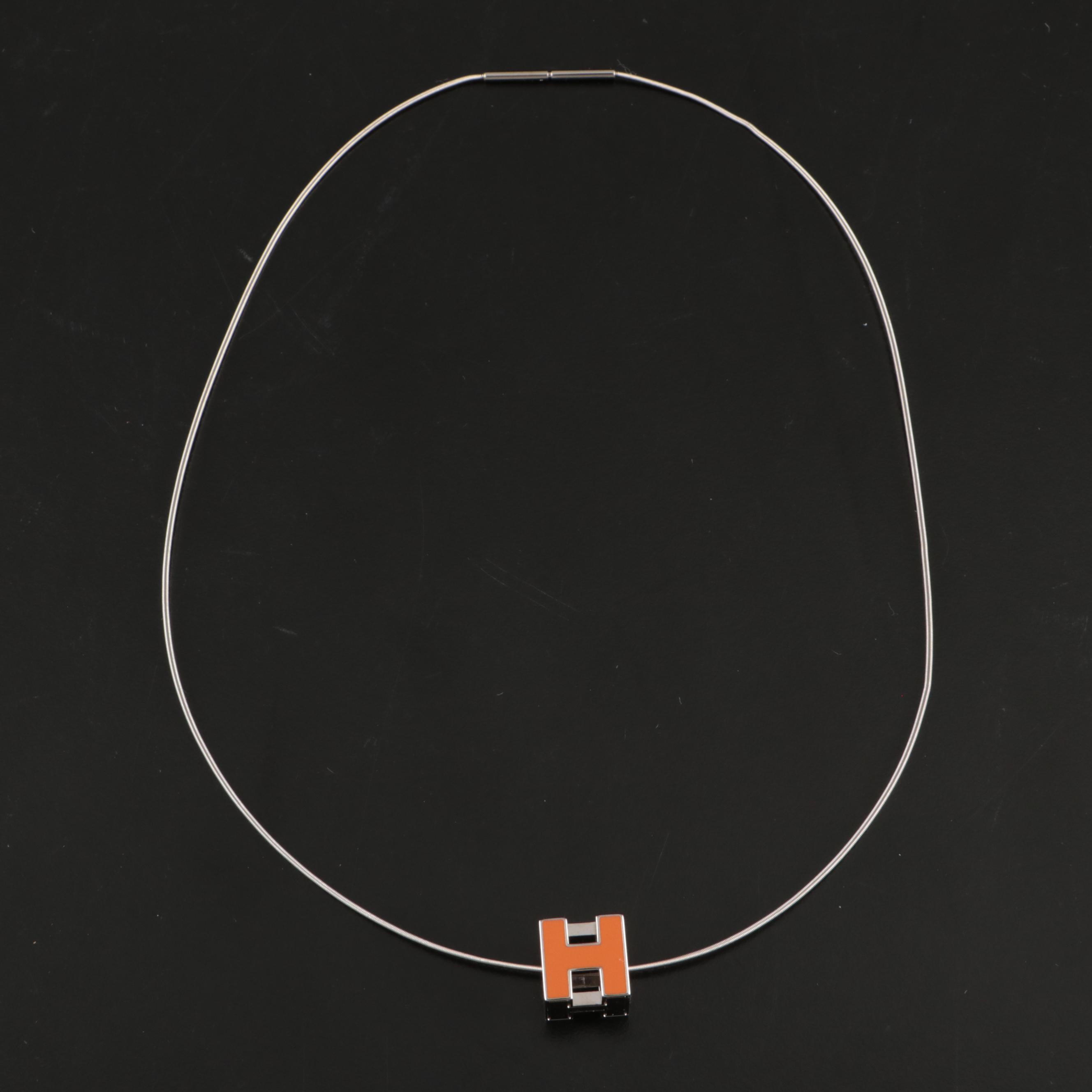 Hermès Cage d'H Cube Pendant Necklace