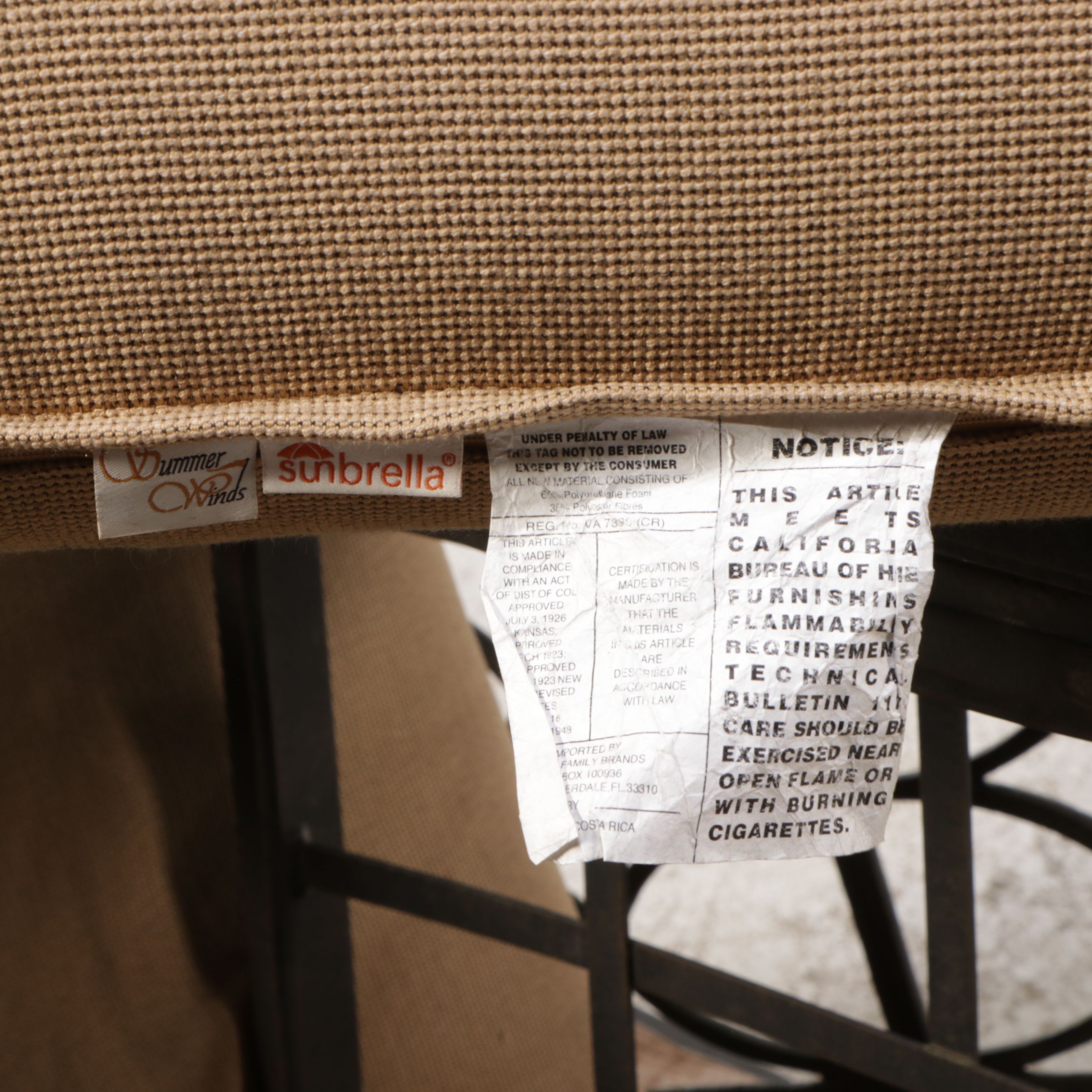 Pair of Cast Metal Patio Lounge Chairs with Ottoman and Accent Table
