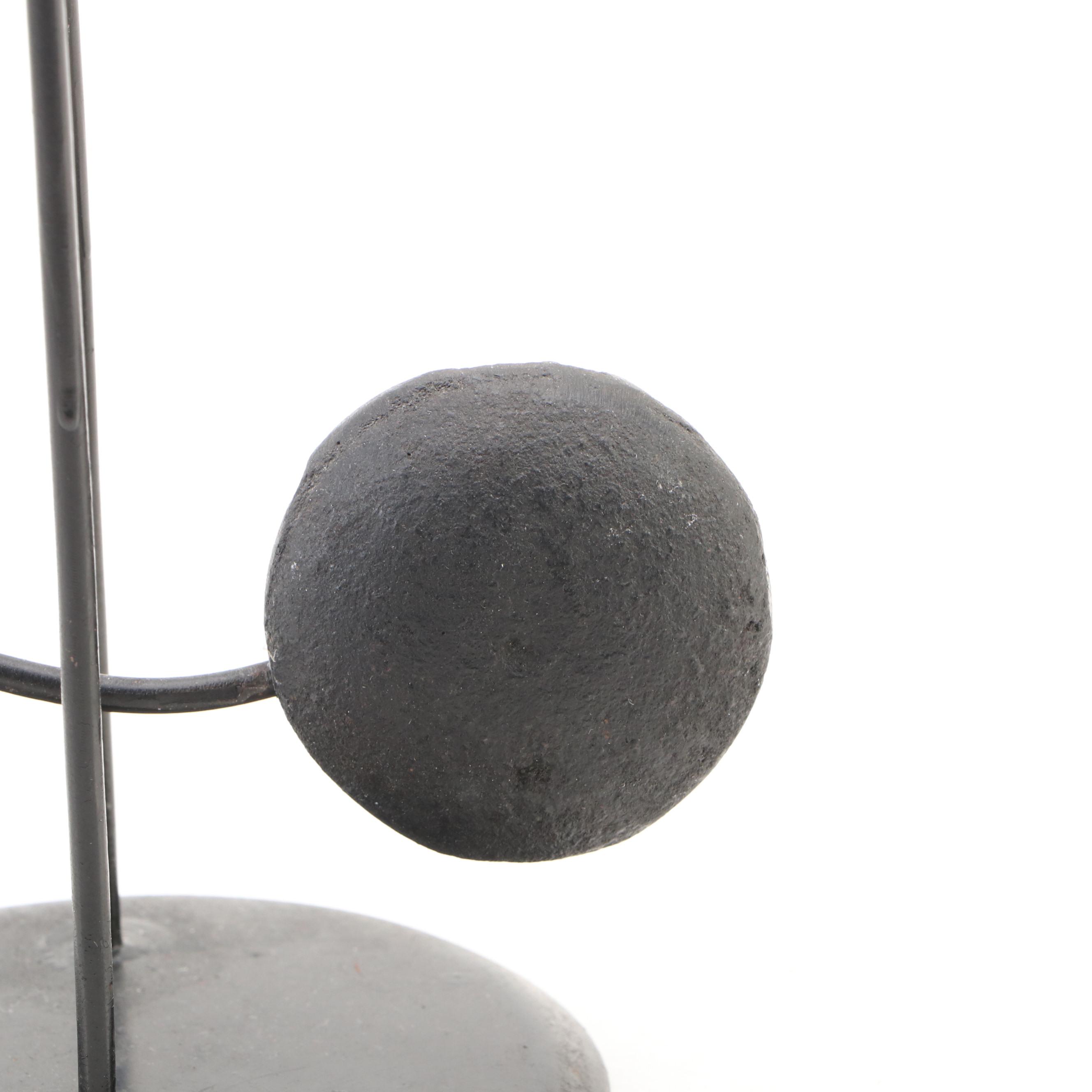 Folk Art Cowboy Hand-Painted Metal Pendulum Balancing Toy