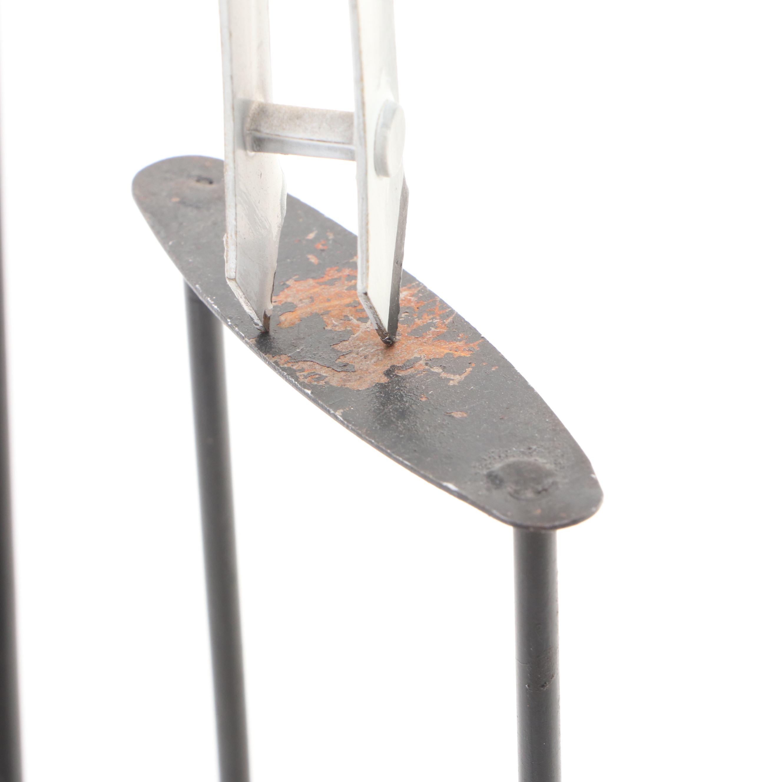 Folk Art Cowboy Hand-Painted Metal Pendulum Balancing Toy