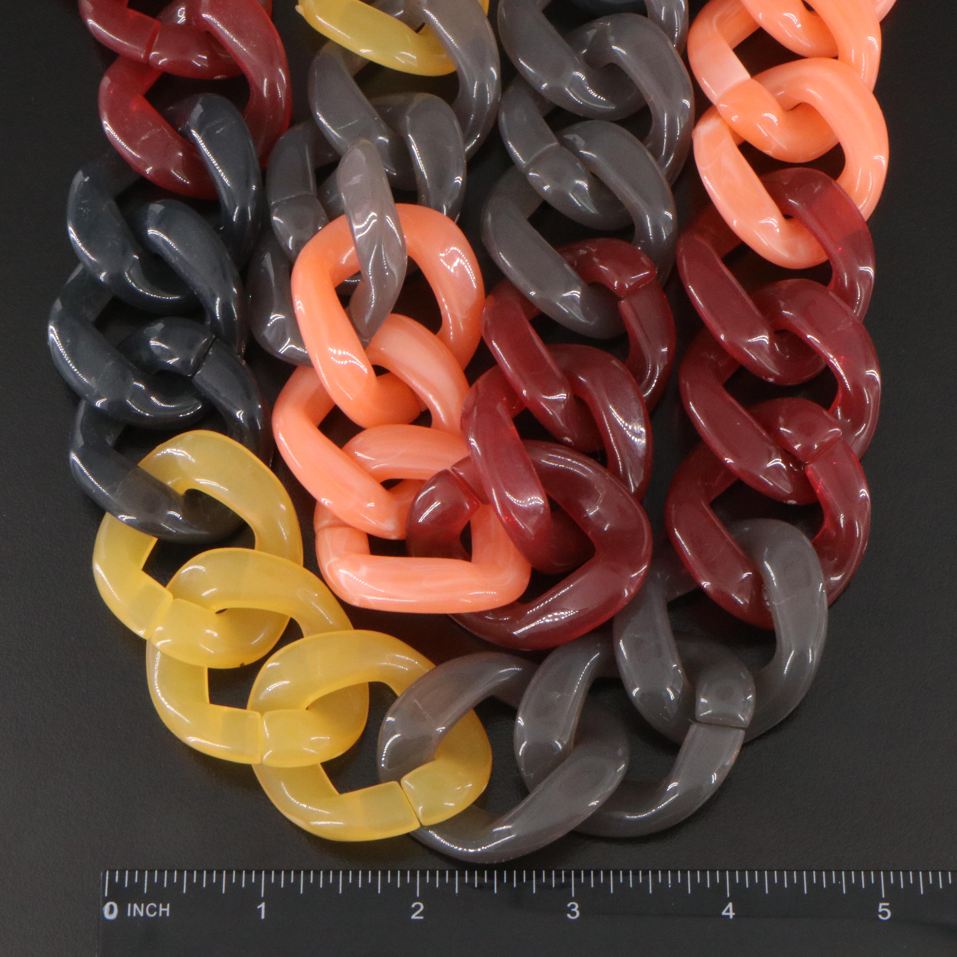 Double Strand Acrylic Curb Chain Necklace