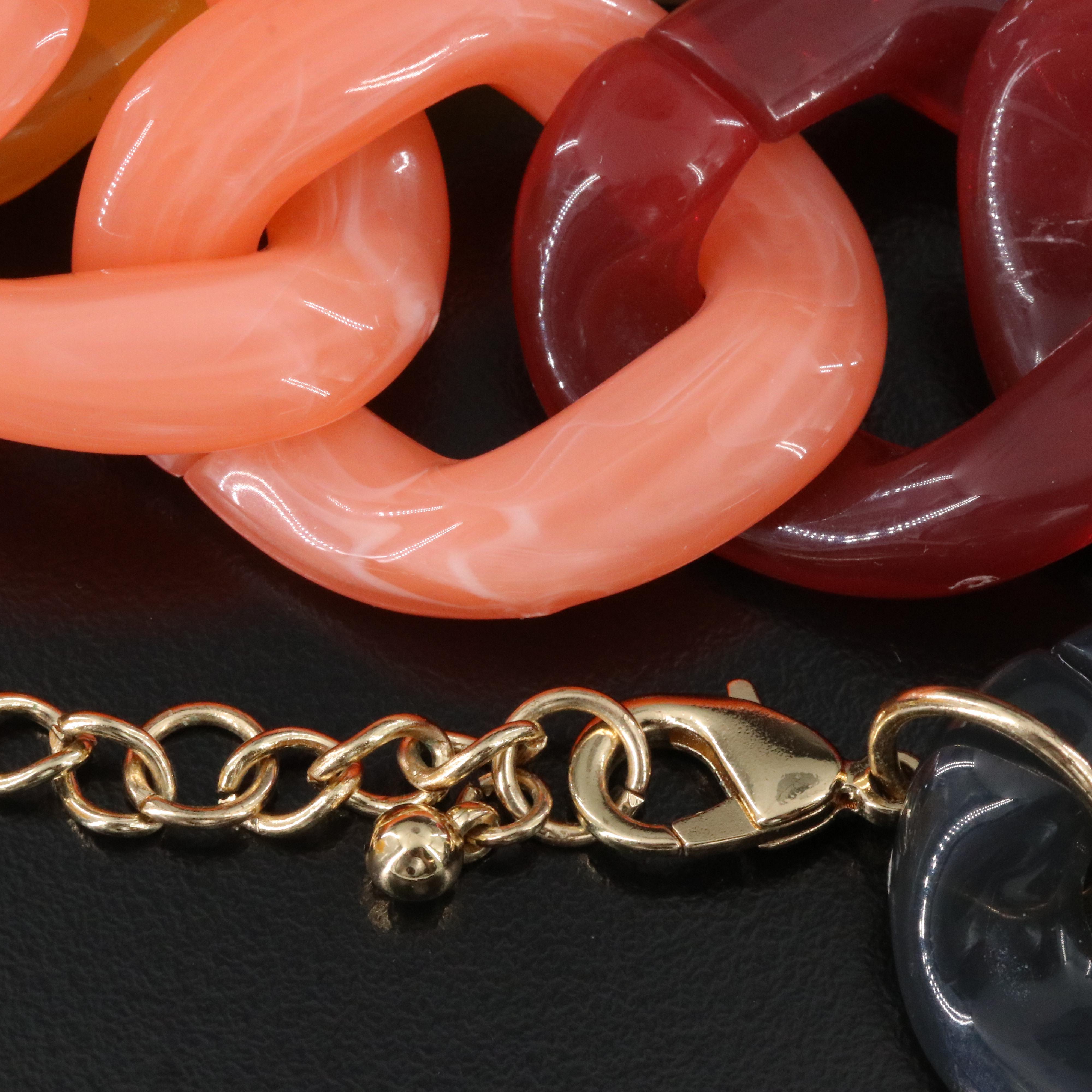 Double Strand Acrylic Curb Chain Necklace