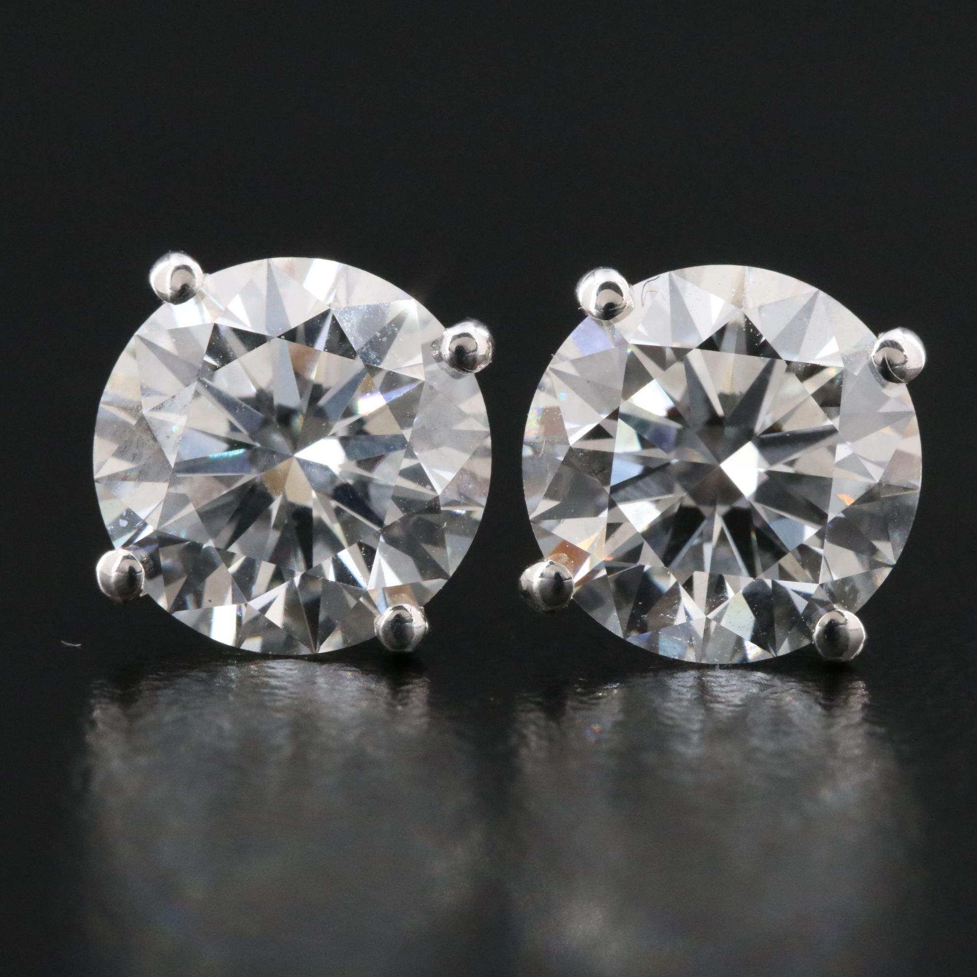 14K 5.00 CTW Lab Grown Diamond Solitaire Stud Earrings with IGI Reports