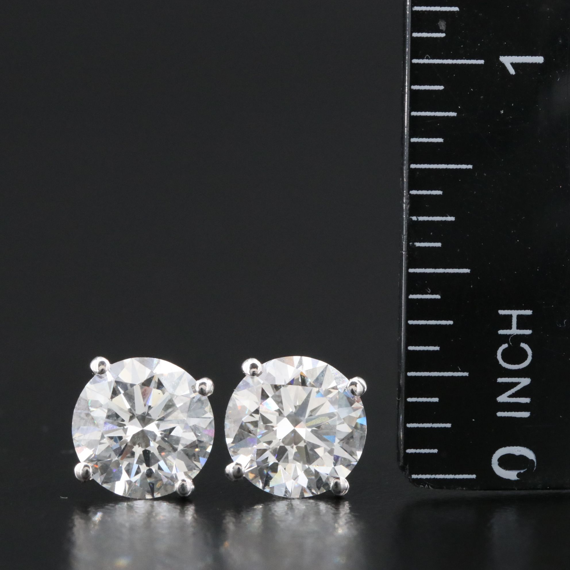 14K 5.00 CTW Lab Grown Diamond Solitaire Stud Earrings with IGI Reports