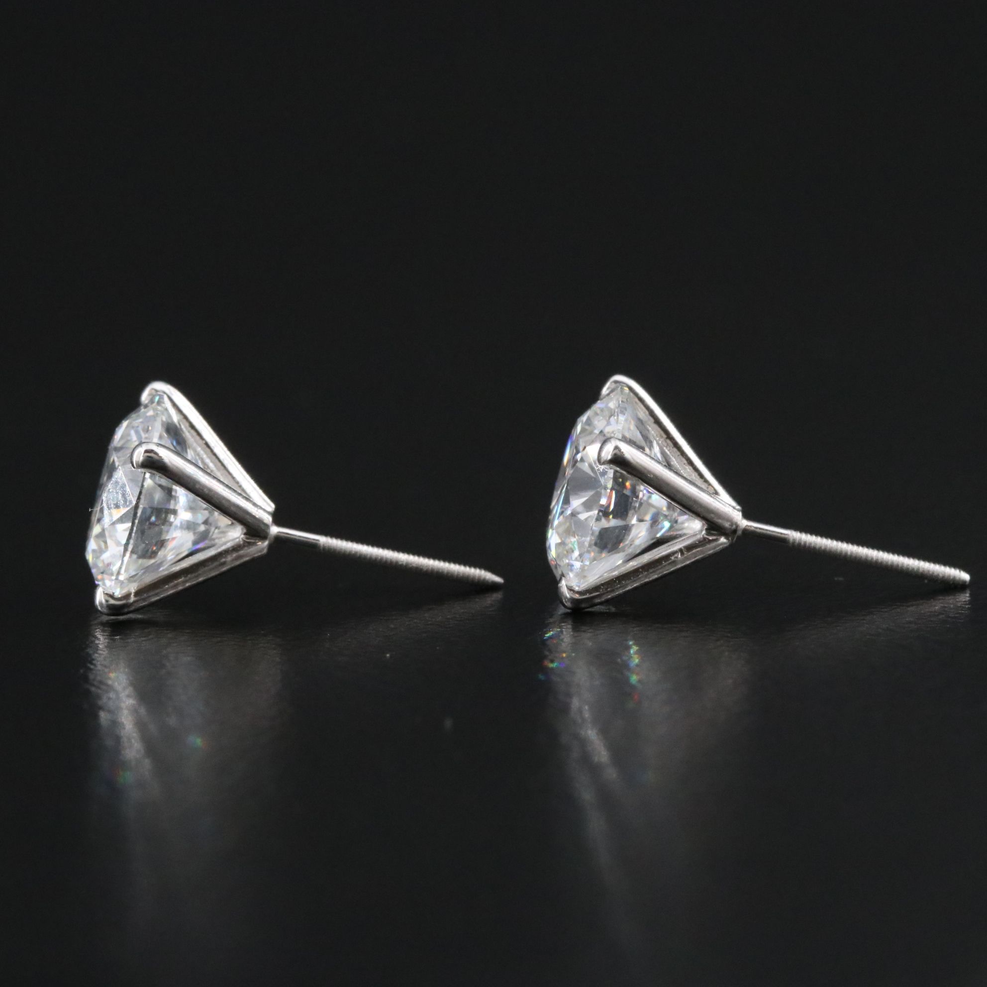 14K 5.00 CTW Lab Grown Diamond Solitaire Stud Earrings with IGI Reports