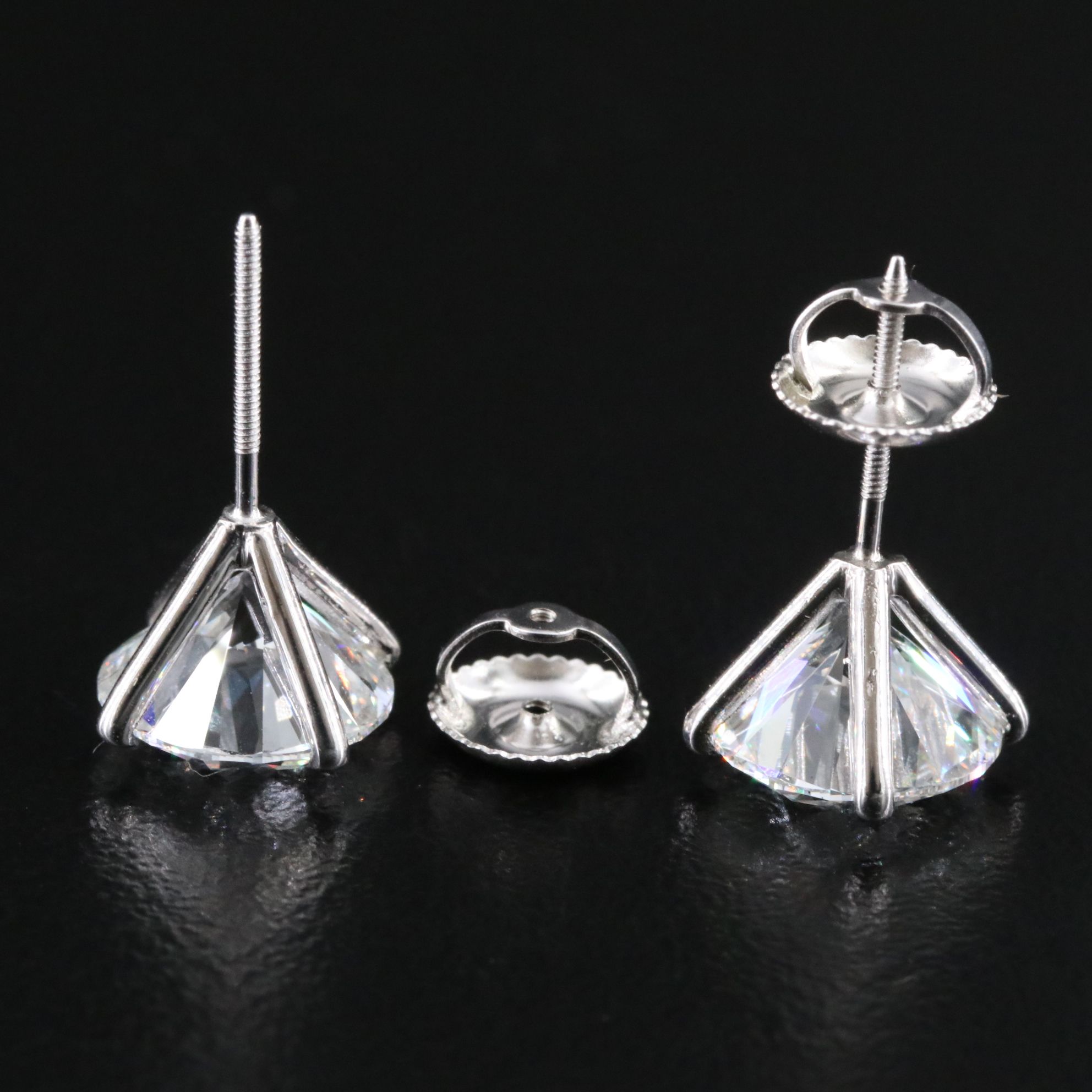 14K 5.00 CTW Lab Grown Diamond Solitaire Stud Earrings with IGI Reports