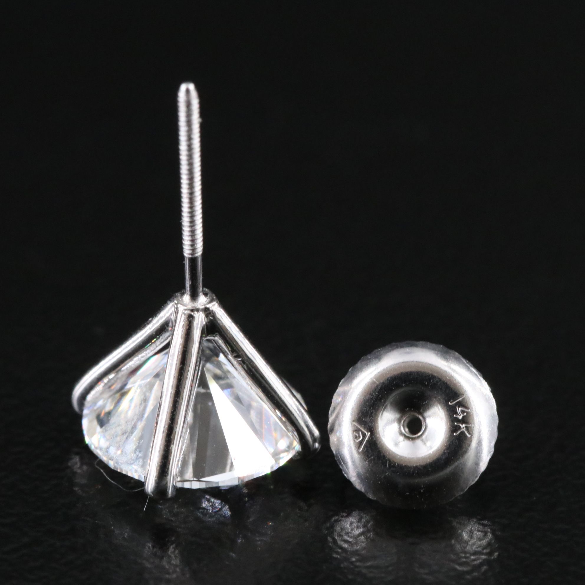 14K 5.00 CTW Lab Grown Diamond Solitaire Stud Earrings with IGI Reports