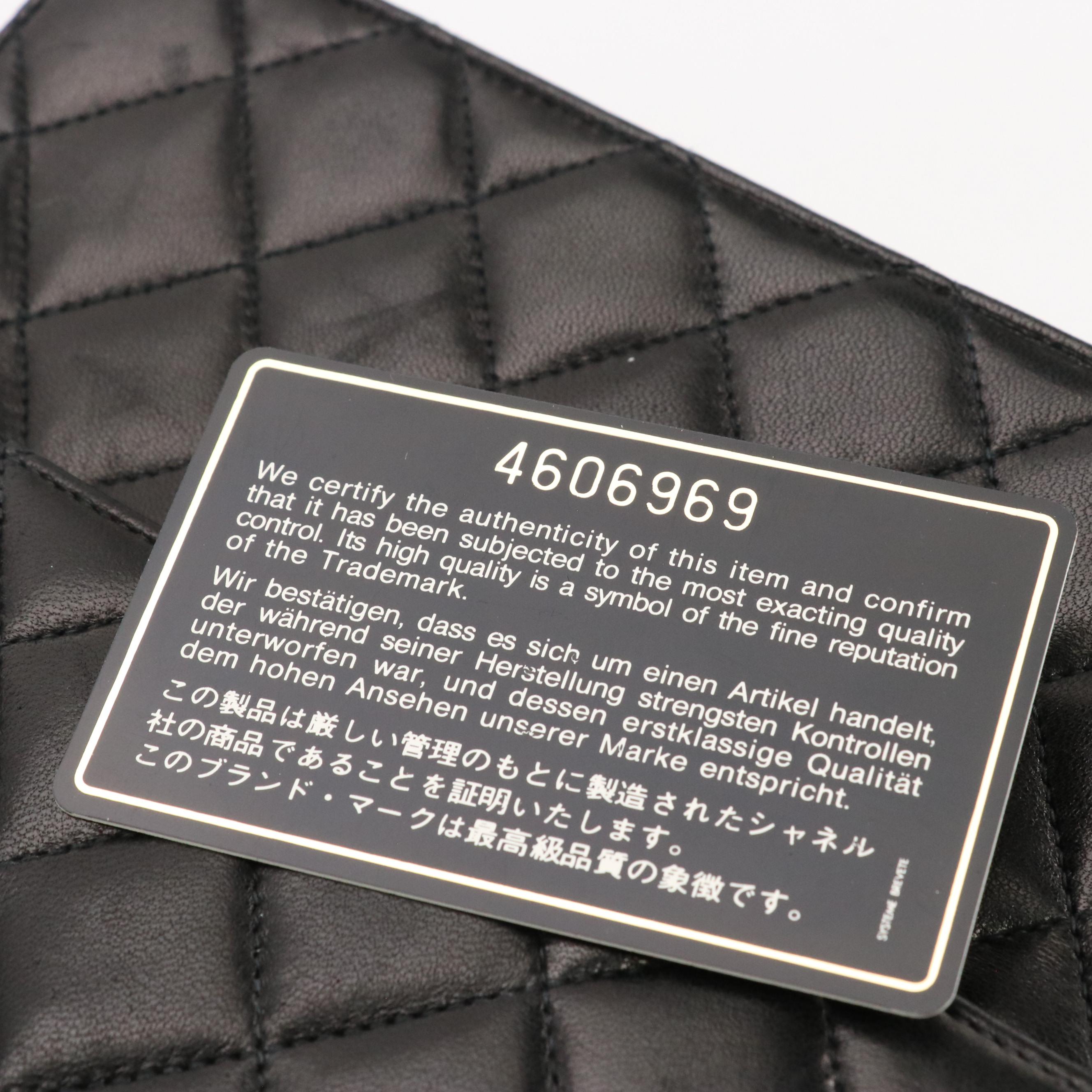 Chanel Small Classic Single Flap Bag in Black Quilted Lambskin Leather, With Box