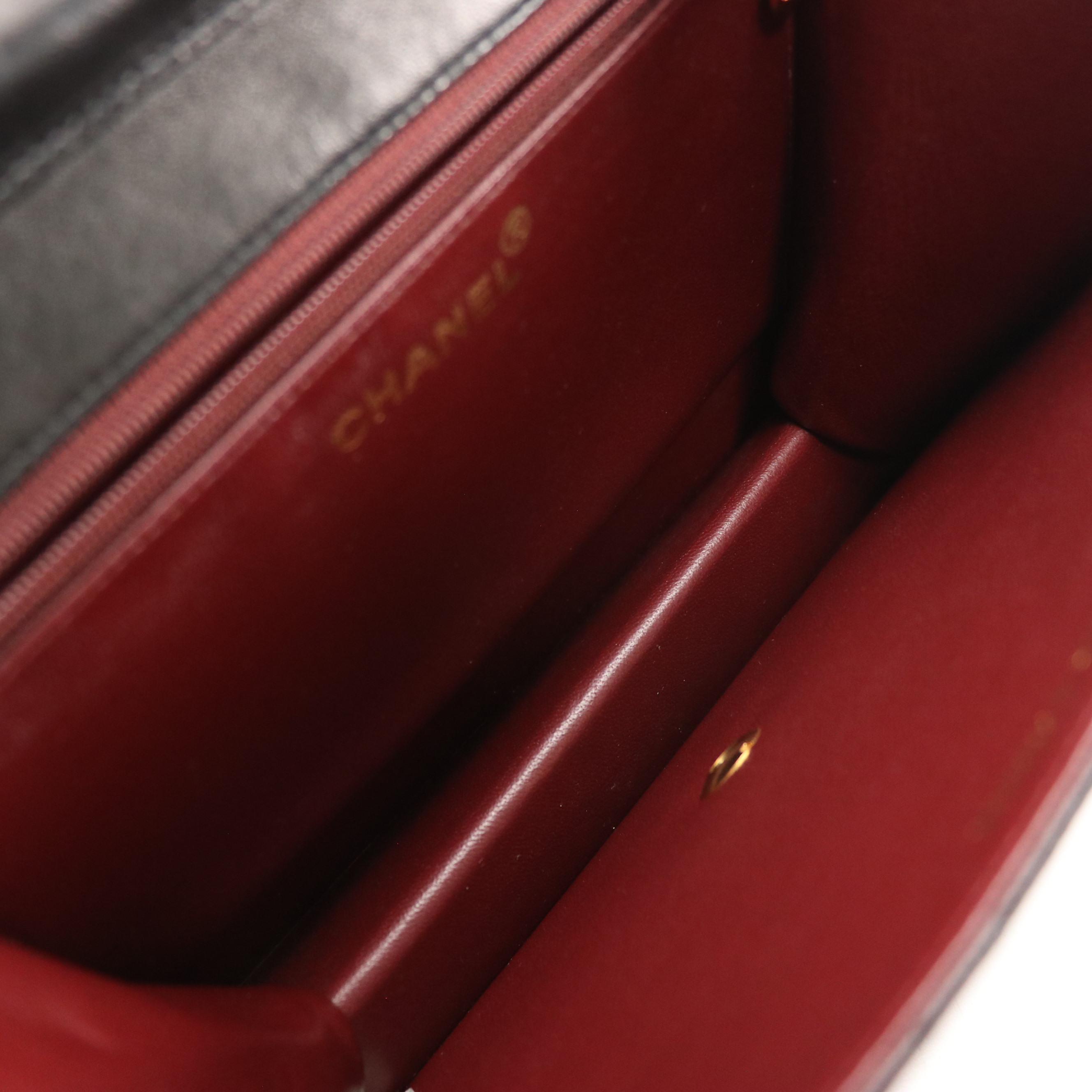 Chanel Small Classic Single Flap Bag in Black Quilted Lambskin Leather, With Box