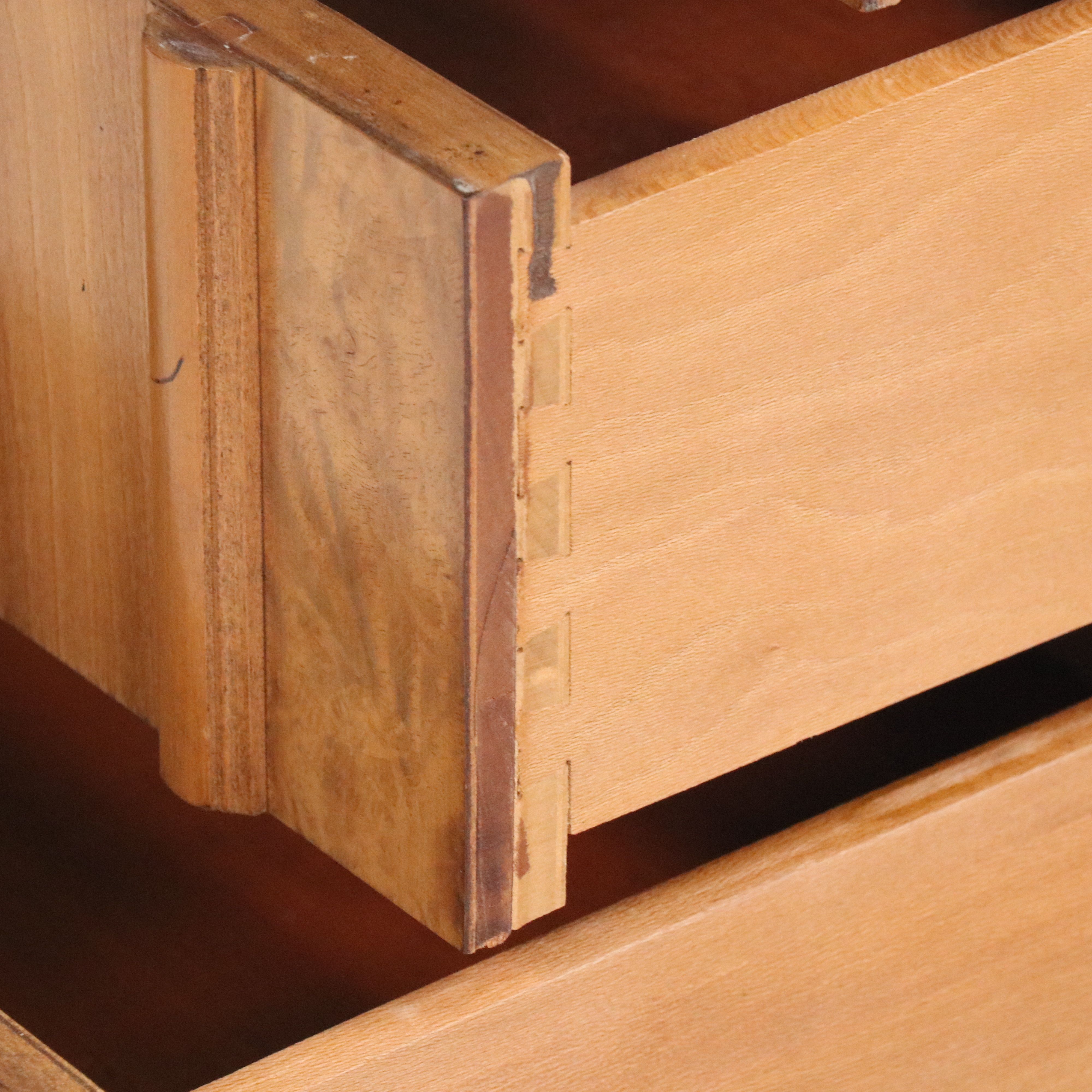 Pair of J. B. Van Sciver Co. Burl Wood and Walnut Nightstands, Mid-20th Century