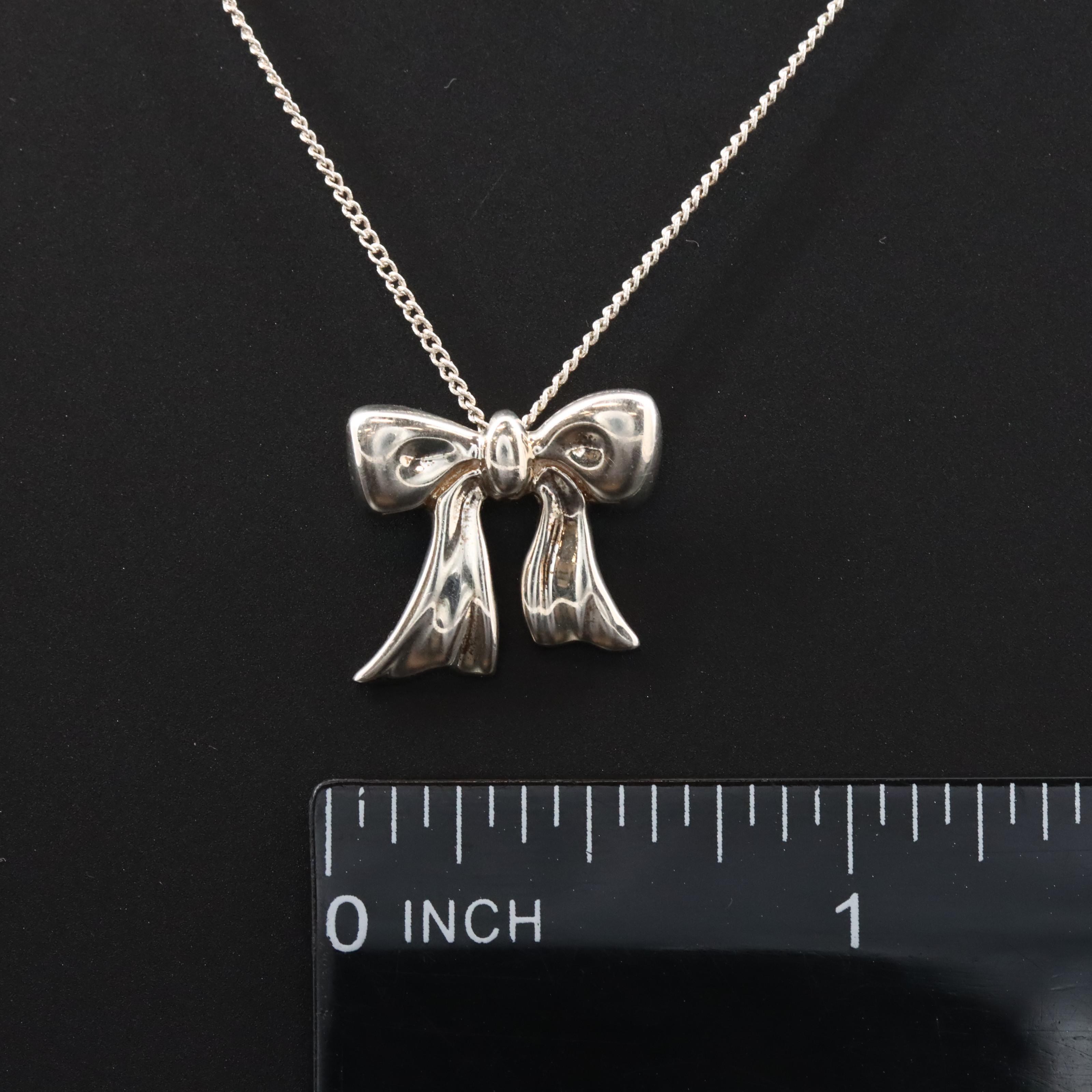 Tiffany & Co. Sterling Ribbon Bow Necklace