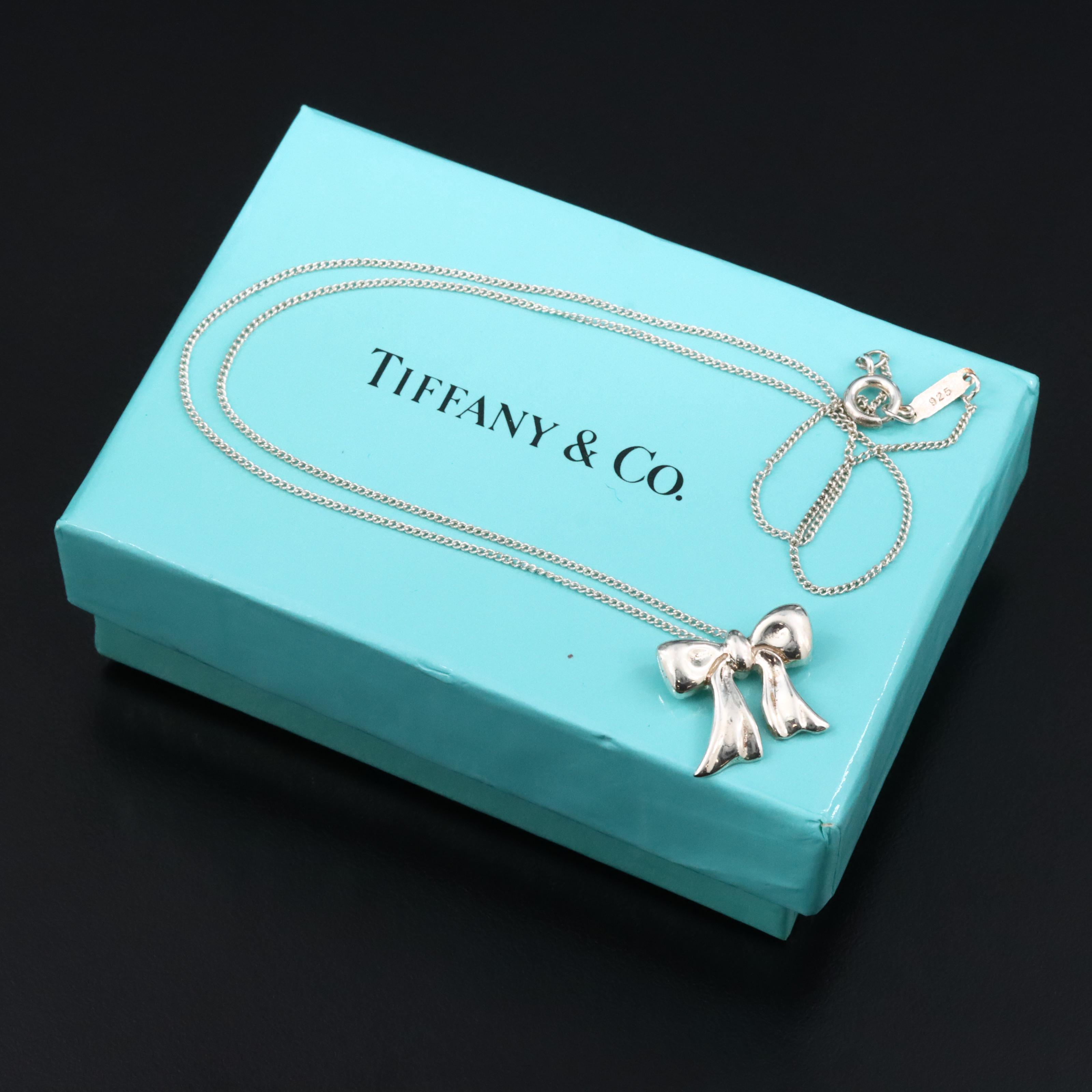 Tiffany & Co. Sterling Ribbon Bow Necklace