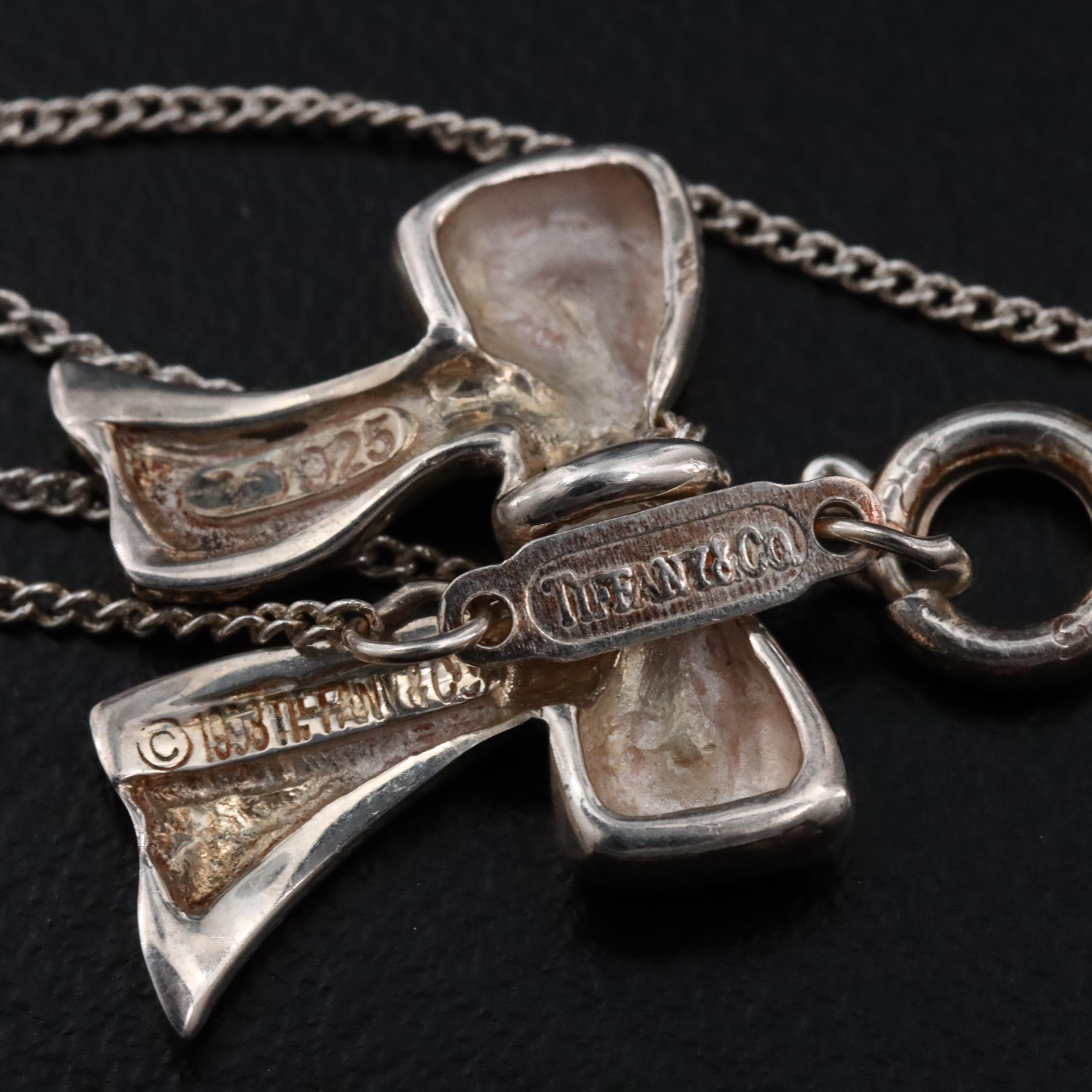 Tiffany & Co. Sterling Ribbon Bow Necklace