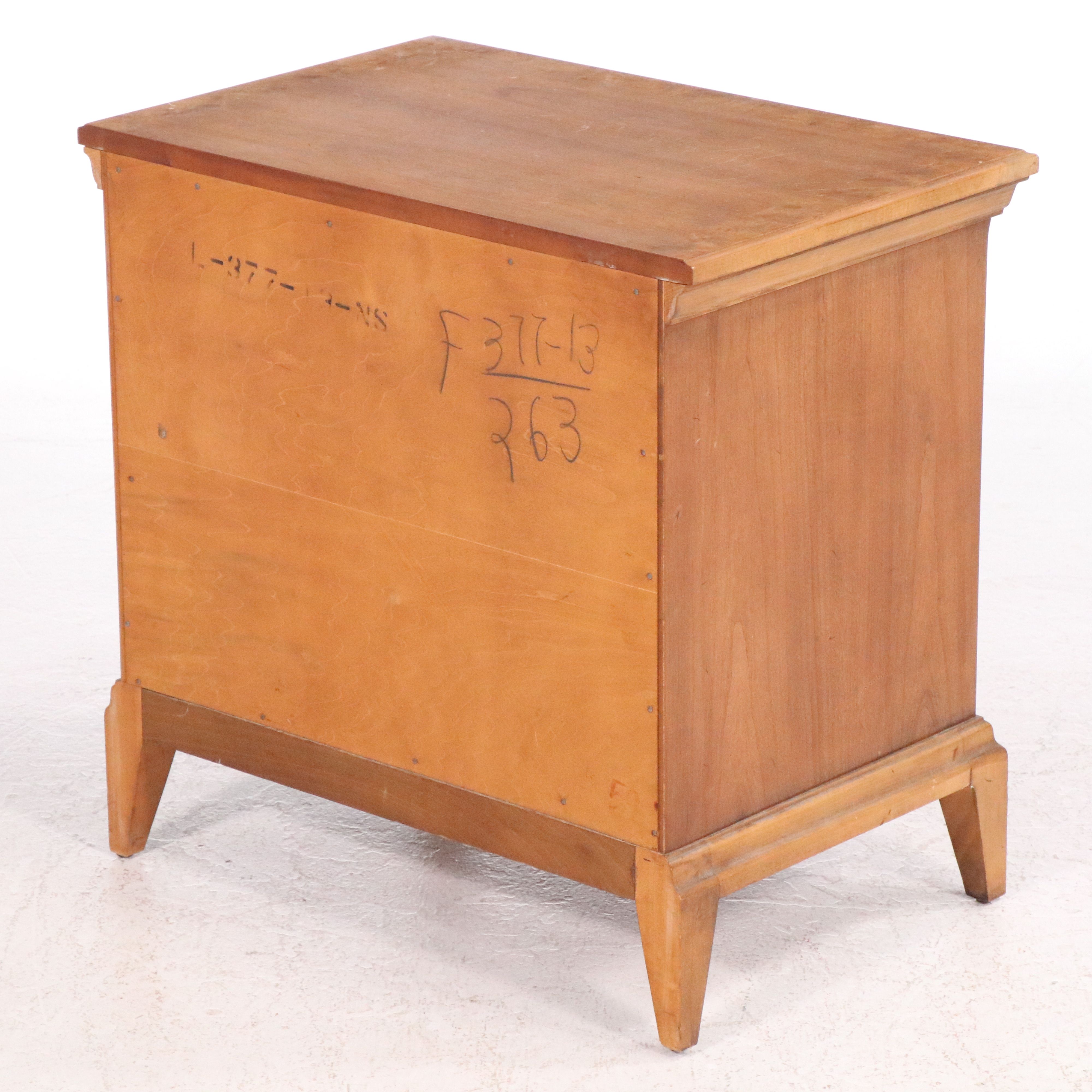 Pair of J. B. Van Sciver Co. Burl Wood and Walnut Nightstands, Mid-20th Century