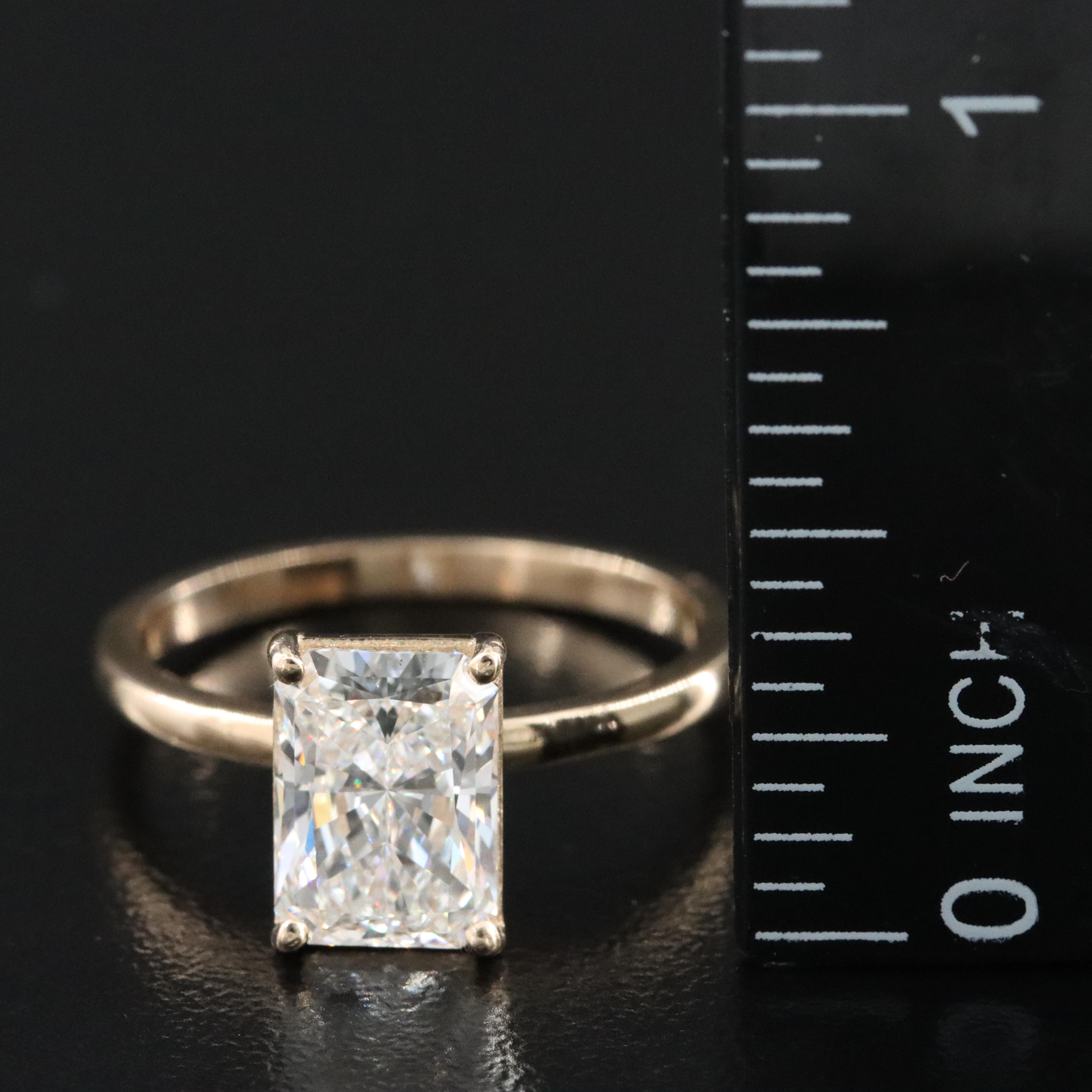 14K 2.05 CT Lab Grown Diamond Solitaire Ring with IGI Report