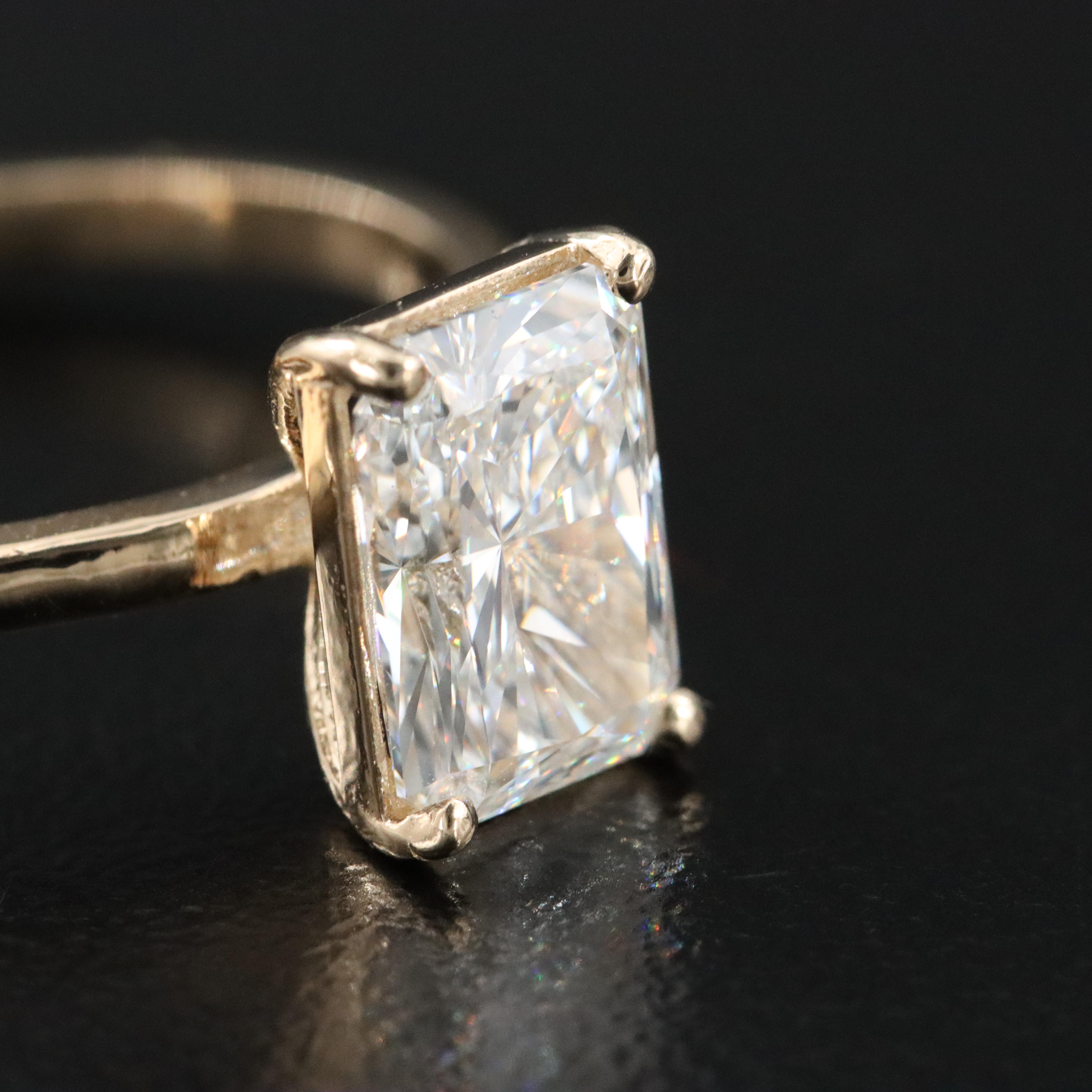 14K 2.05 CT Lab Grown Diamond Solitaire Ring with IGI Report