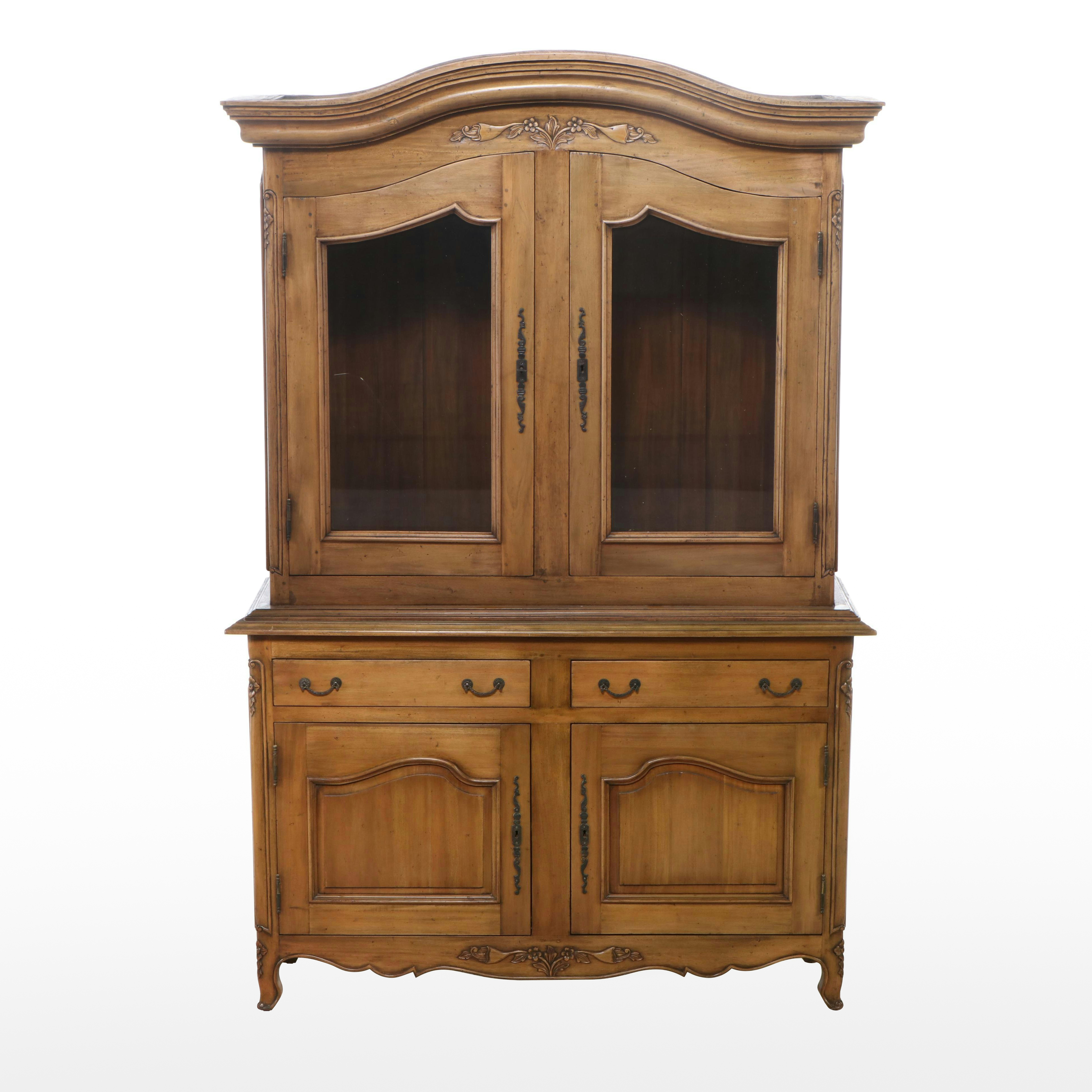 Marie Albert French Provincial Style Walnut China Cabinet