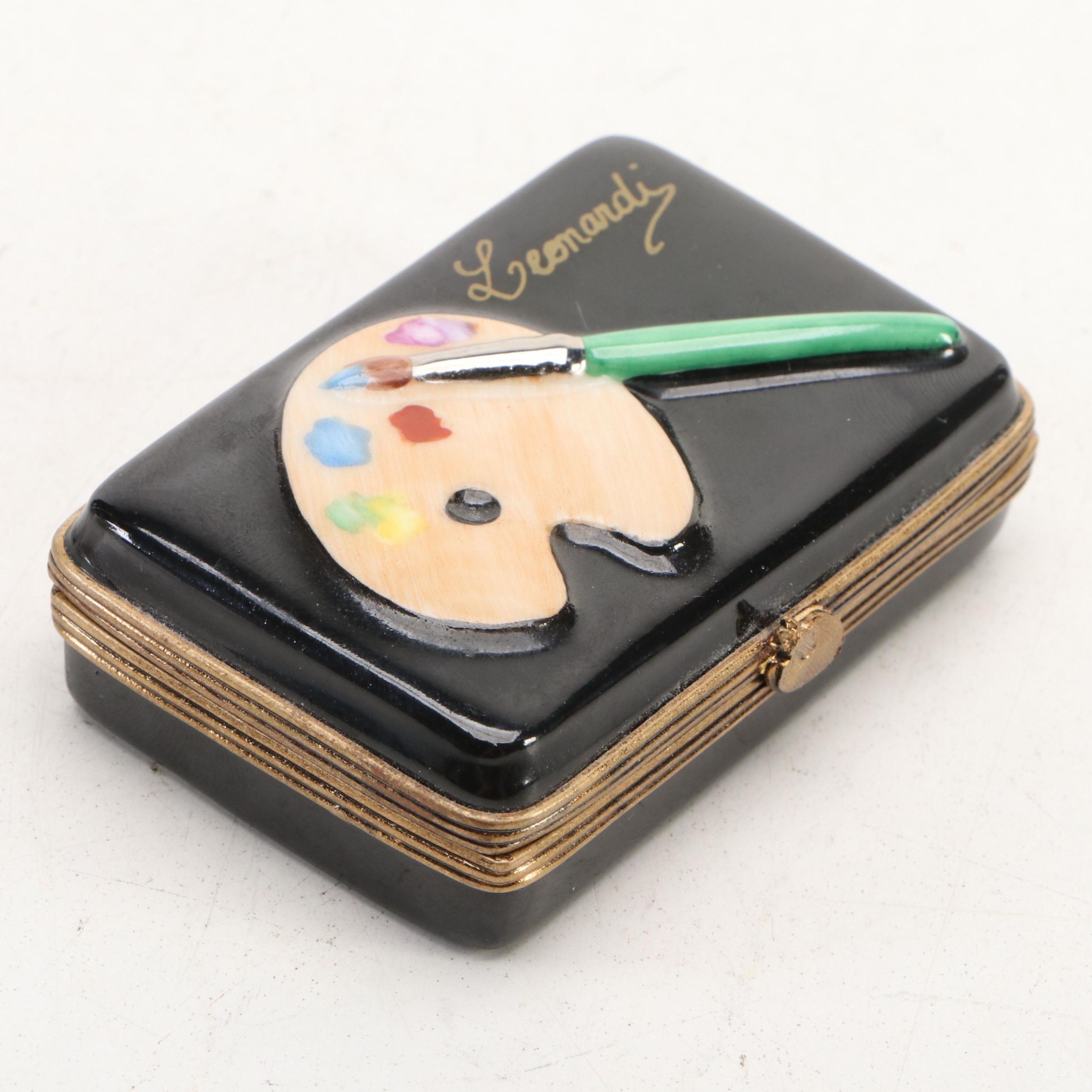 Pierre Arquié "Leonardi" Palette Hand-Painted Porcelain Limoges Box