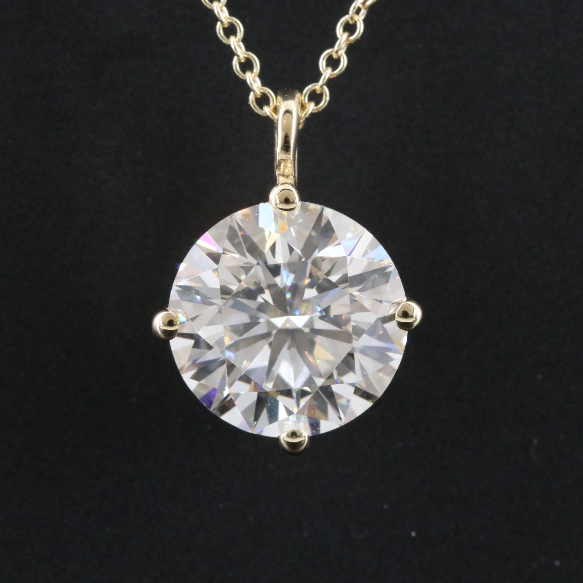 14K 3.05 CTW Lab Grown Diamond Solitaire Pendant Necklace with IGI Report