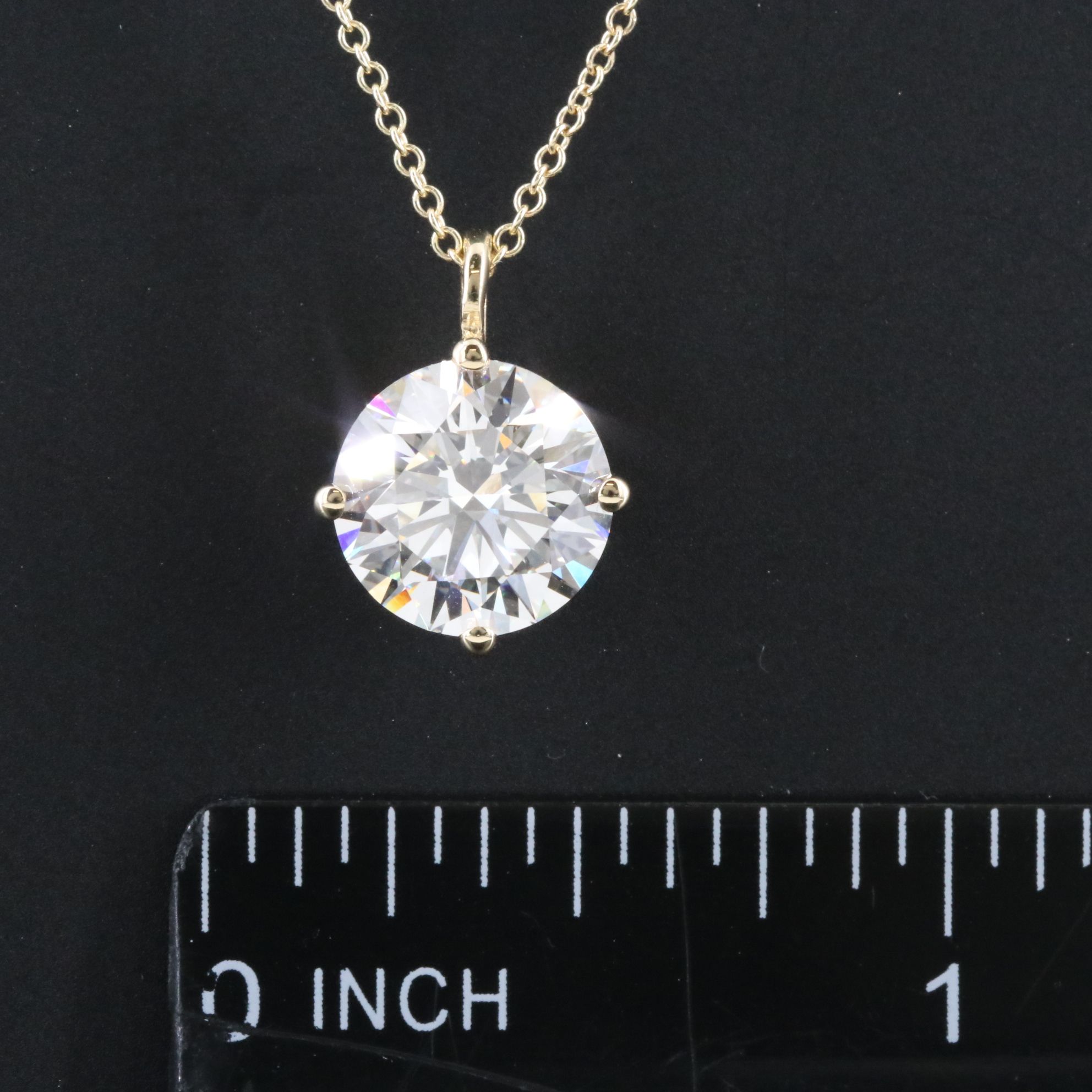 14K 3.05 CTW Lab Grown Diamond Solitaire Pendant Necklace with IGI Report