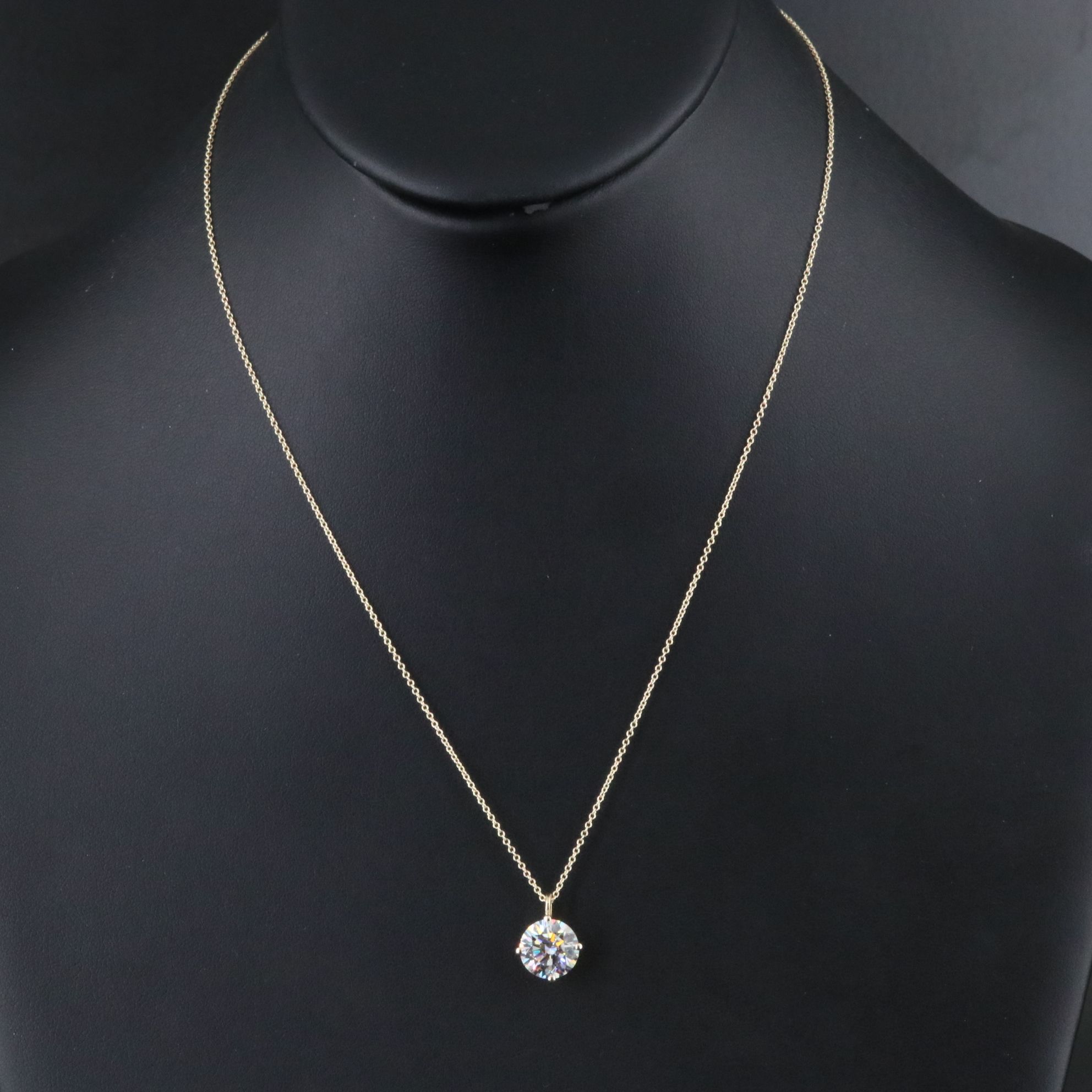 14K 3.05 CTW Lab Grown Diamond Solitaire Pendant Necklace with IGI Report