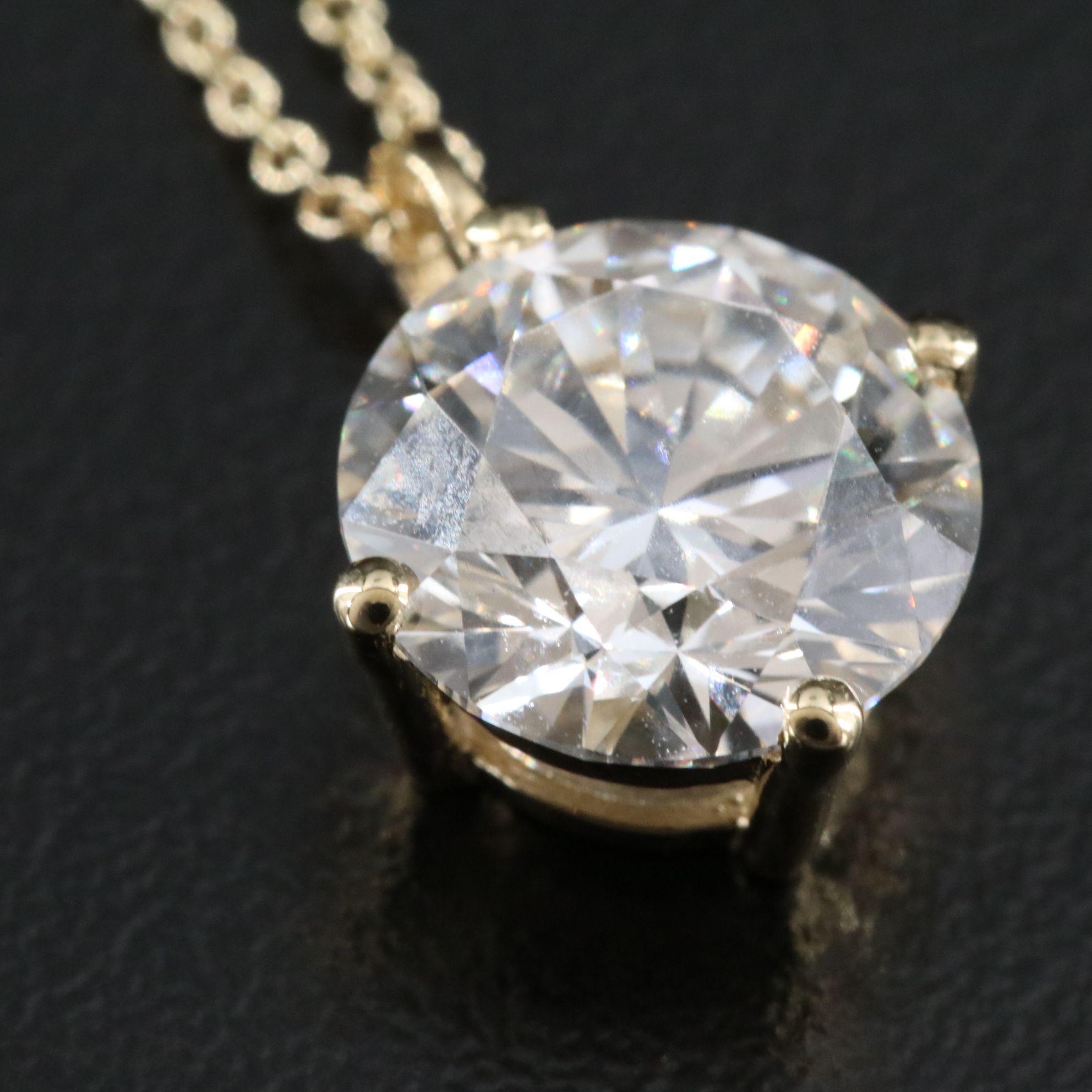 14K 3.05 CTW Lab Grown Diamond Solitaire Pendant Necklace with IGI Report