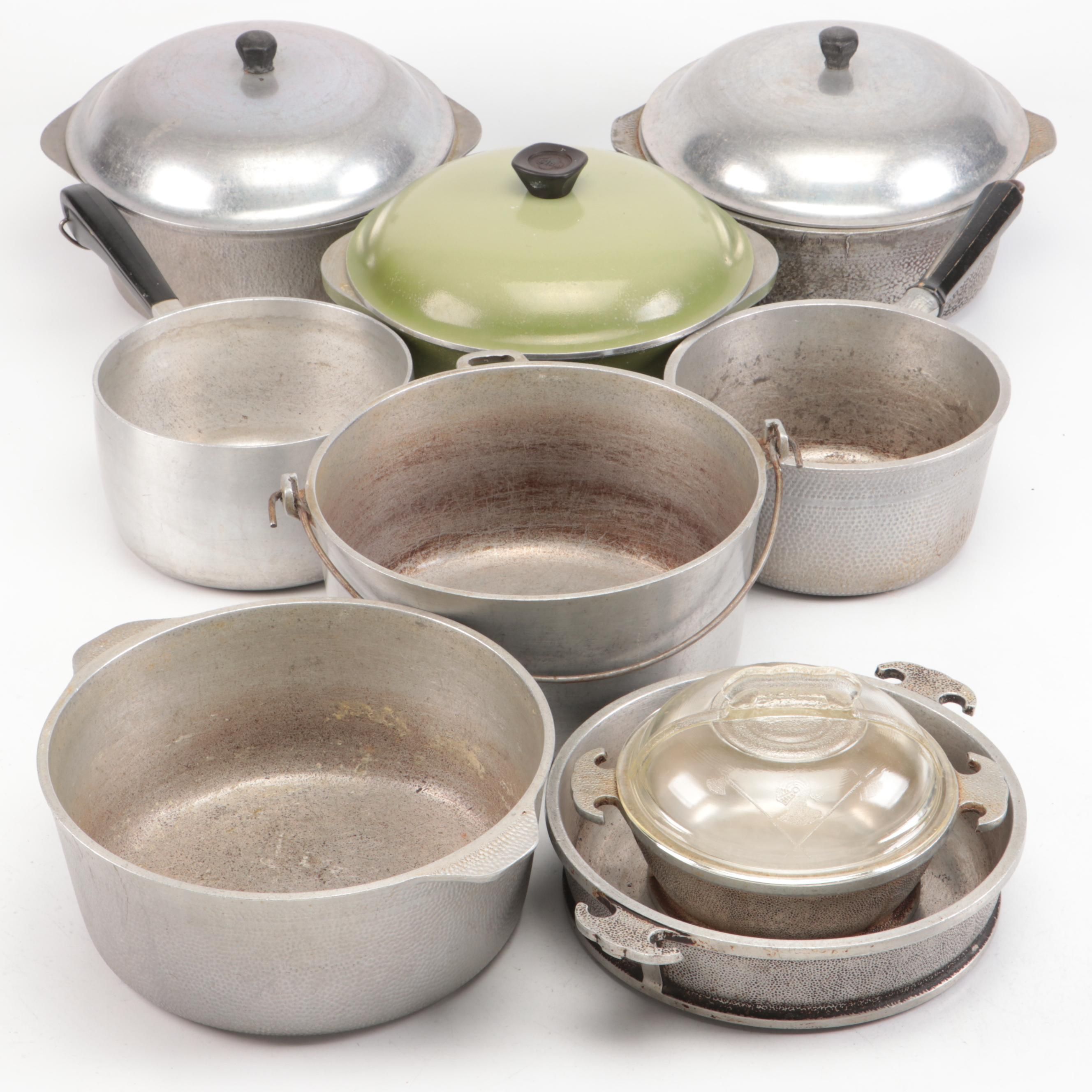 Vintage Guardian Service and Other Metal Lidded and Handled Pots