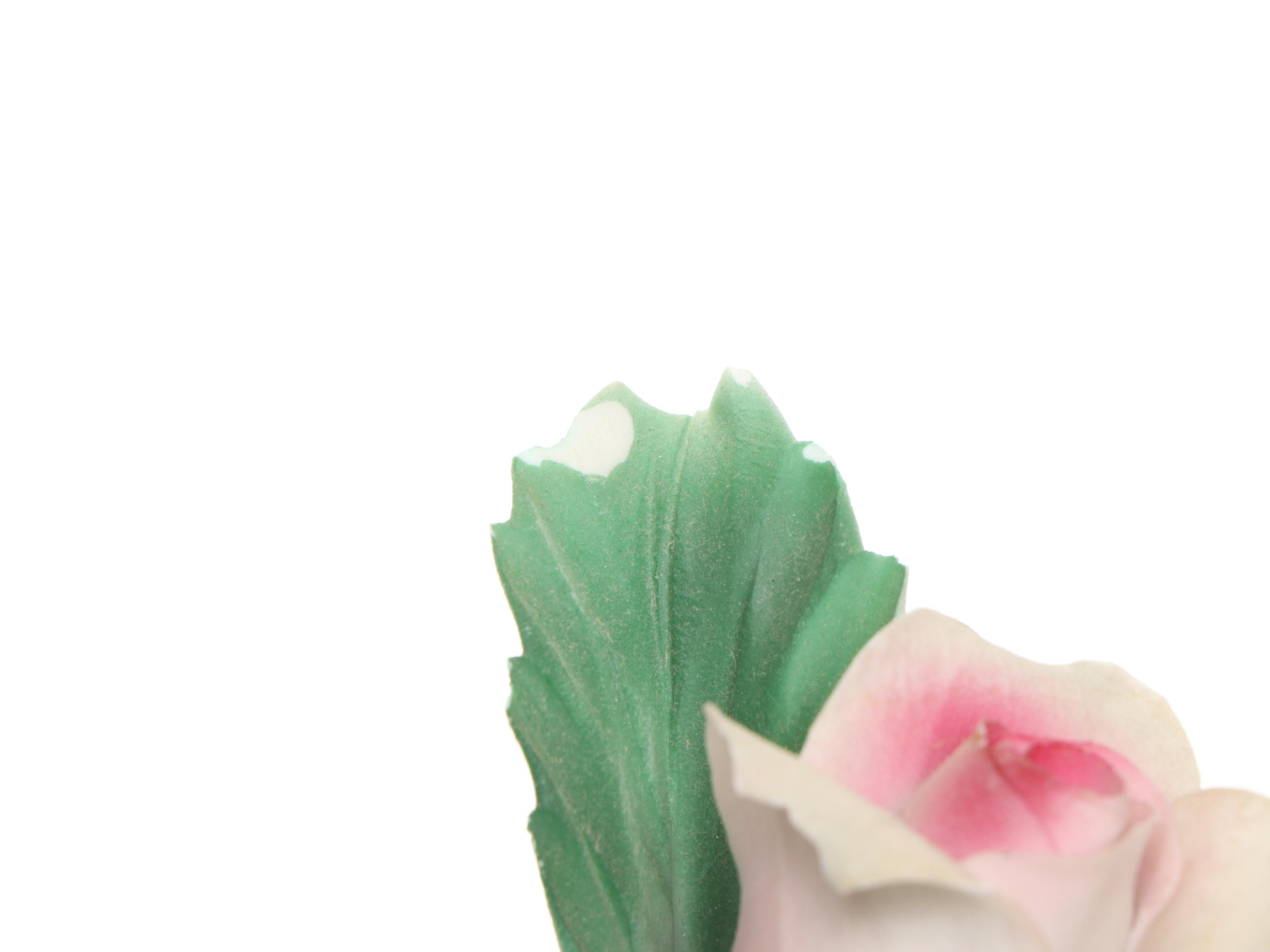 Capo di Monte Porcelain Rose Branch with Other Victorian Lady Figure