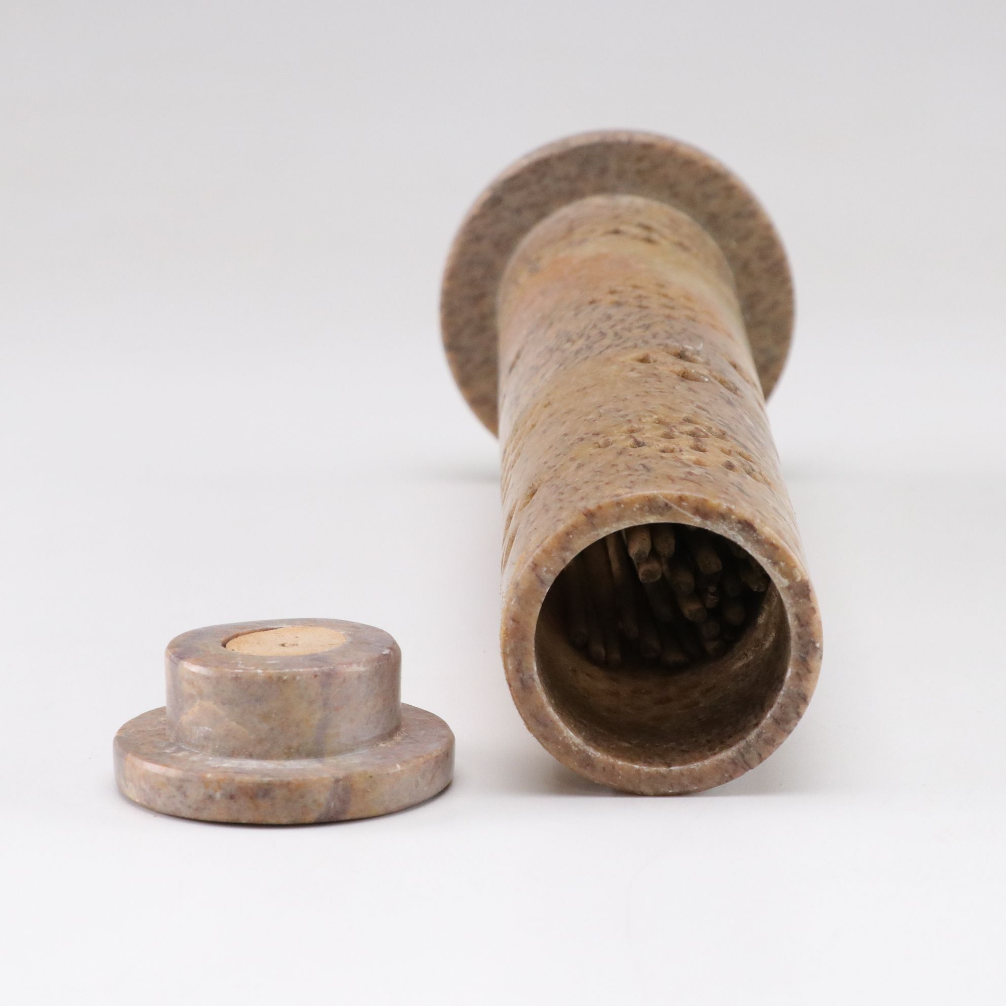 Soapstone Oil Warmer, Carved Incense Tower and Lattice Marble Tealight Holder