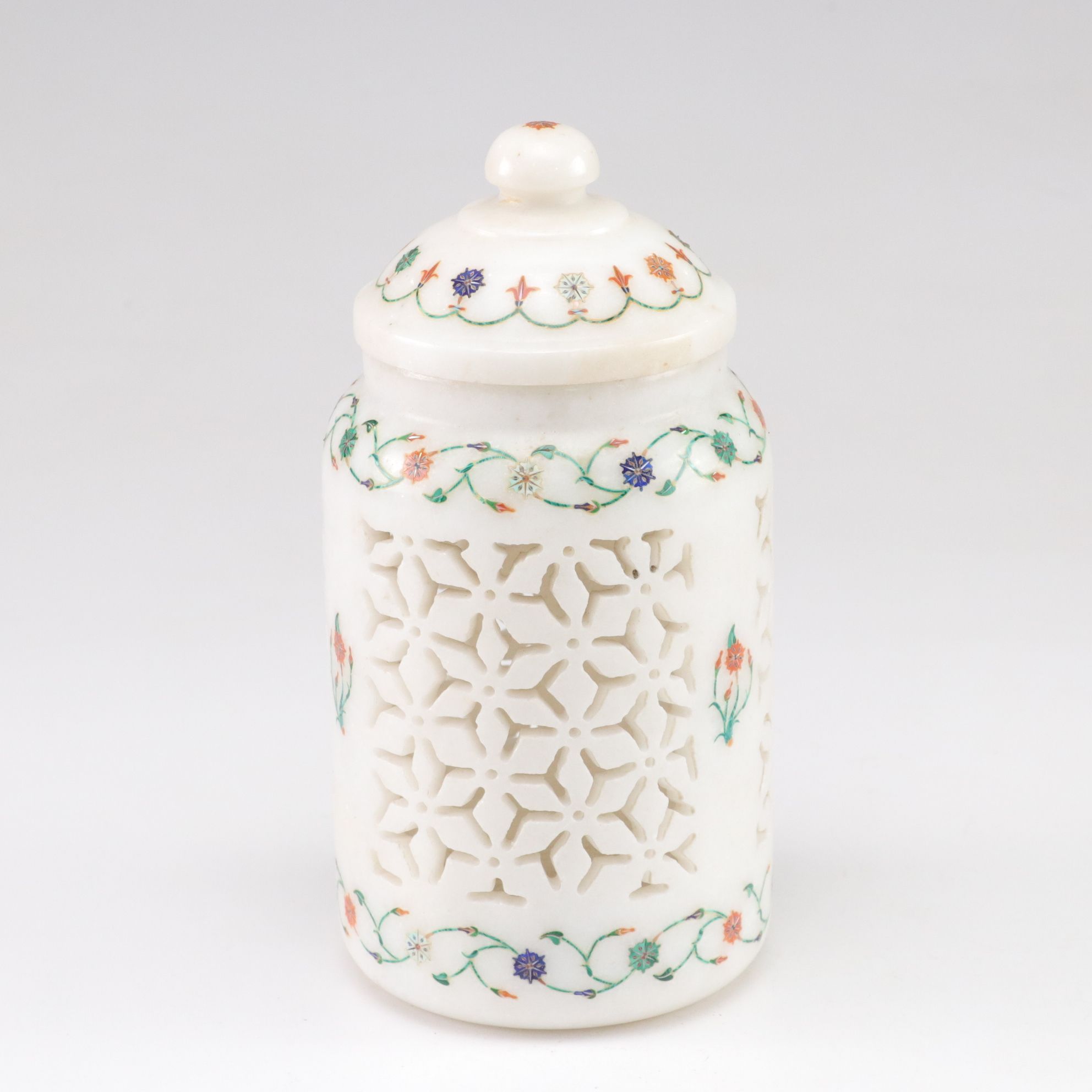 Soapstone Oil Warmer, Carved Incense Tower and Lattice Marble Tealight Holder