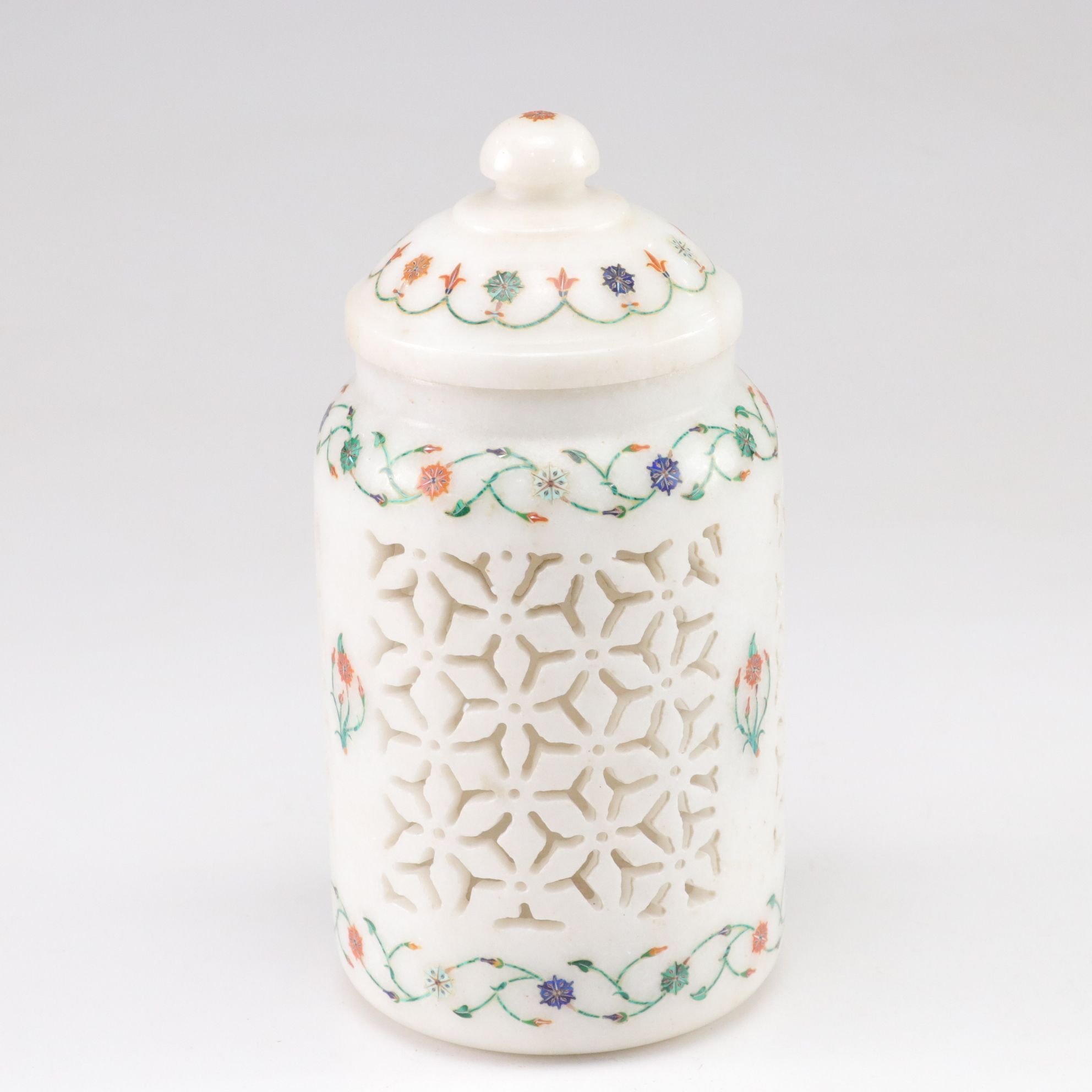 Soapstone Oil Warmer, Carved Incense Tower and Lattice Marble Tealight Holder