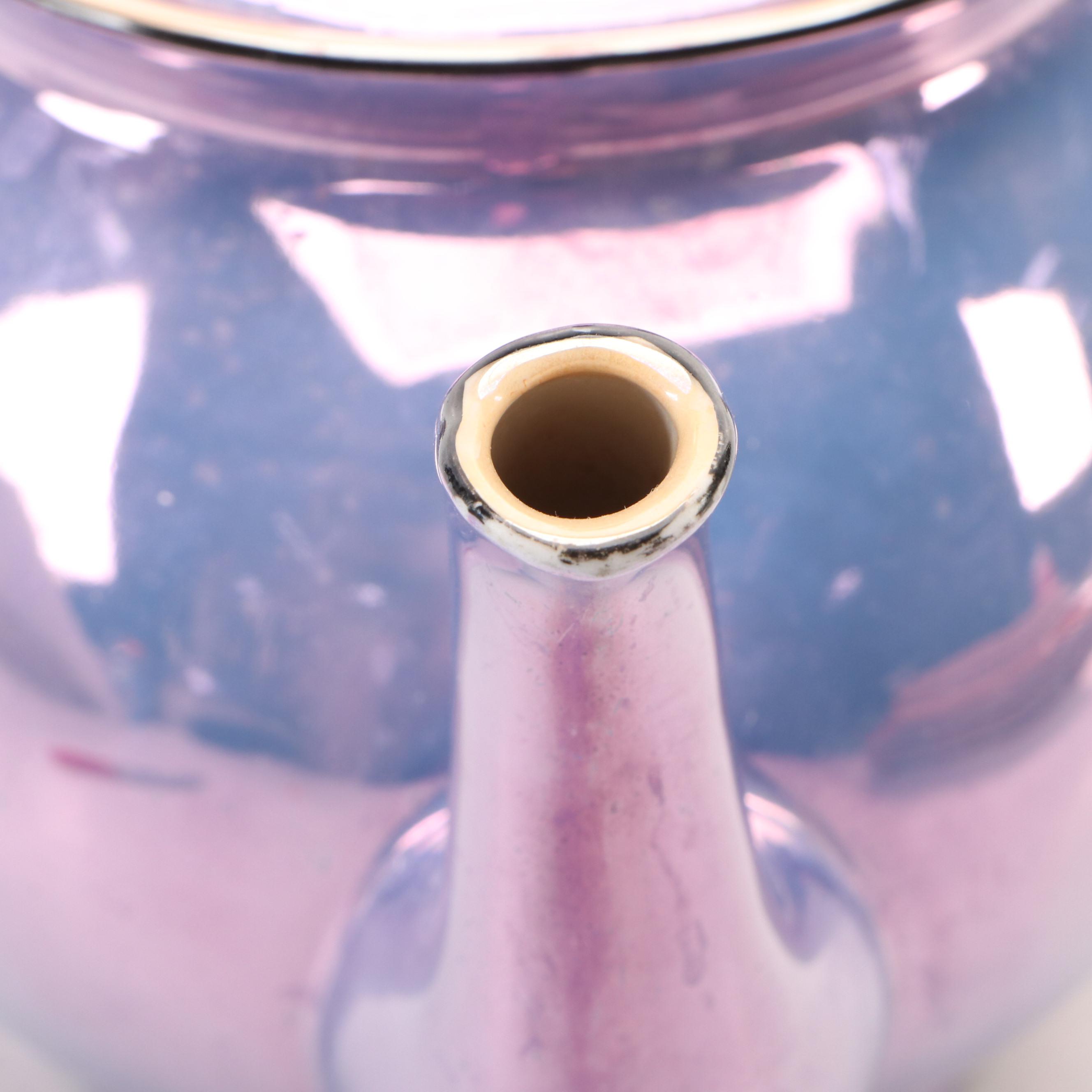 Rudolph Wachter Art Deco Orange Tea Set with Other Laurel Lusterware