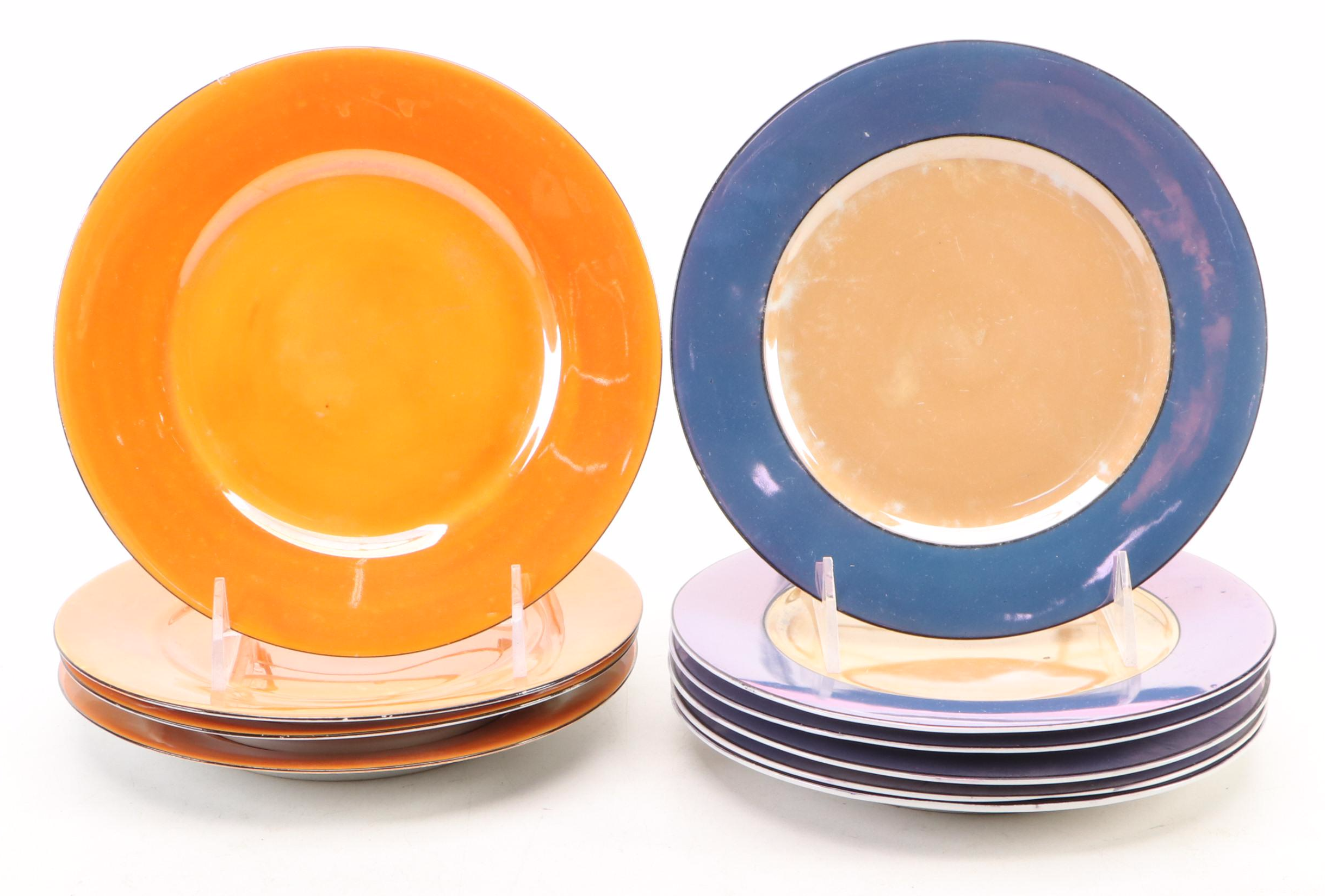 Rudolph Wachter Art Deco Orange Tea Set with Other Laurel Lusterware