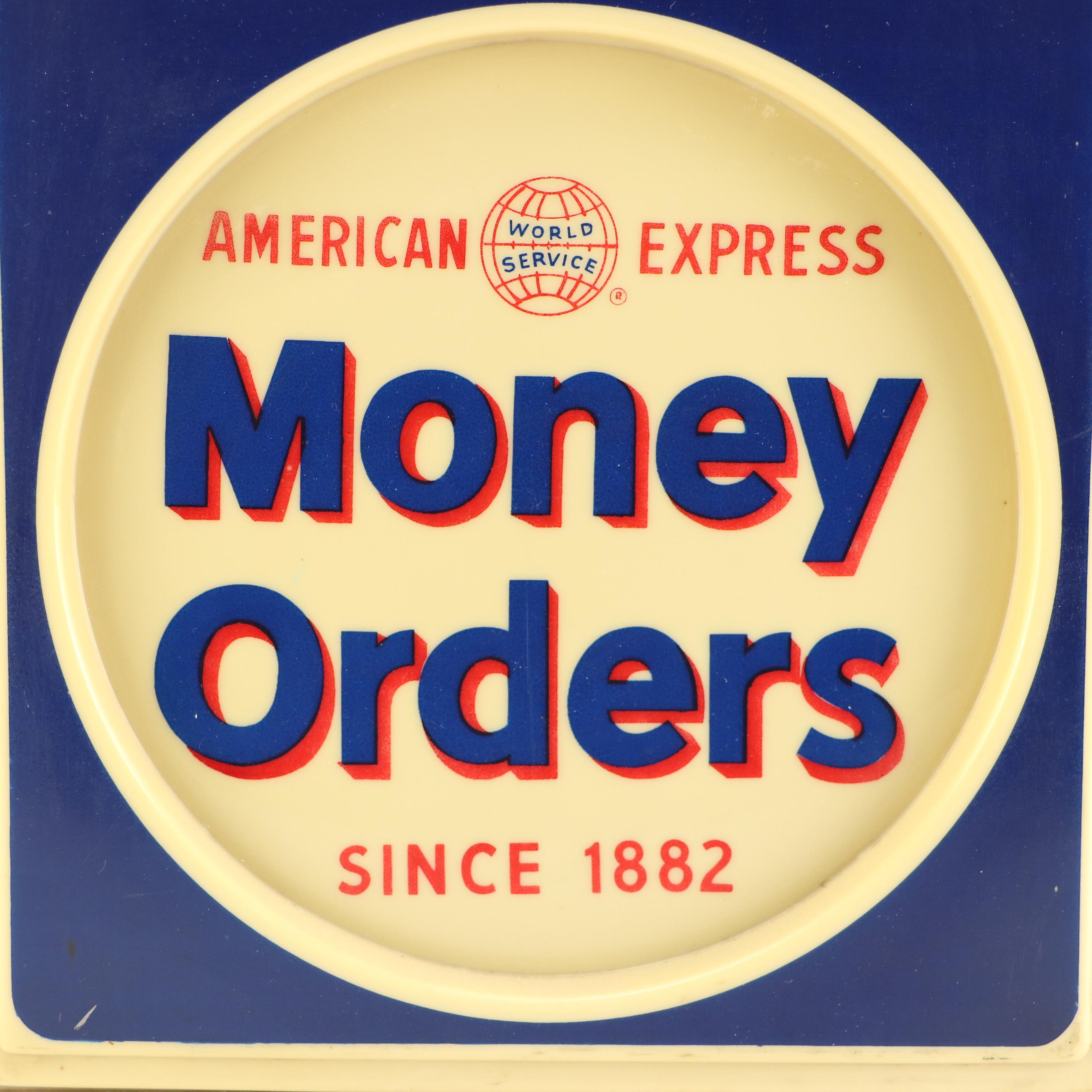American Express Money Orders Advertising Clock, 1957