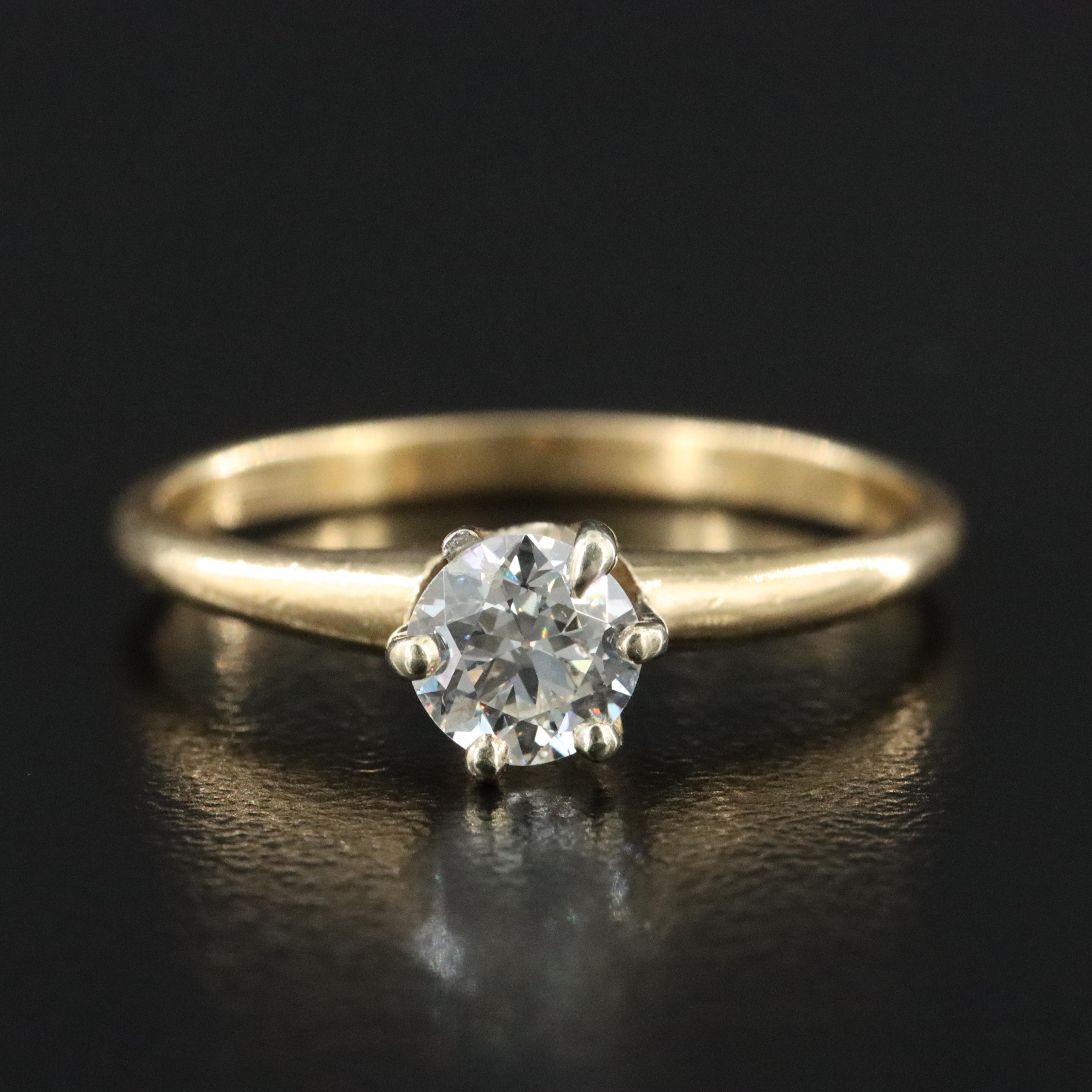 18K 0.61 CT Diamond Solitaire Ring