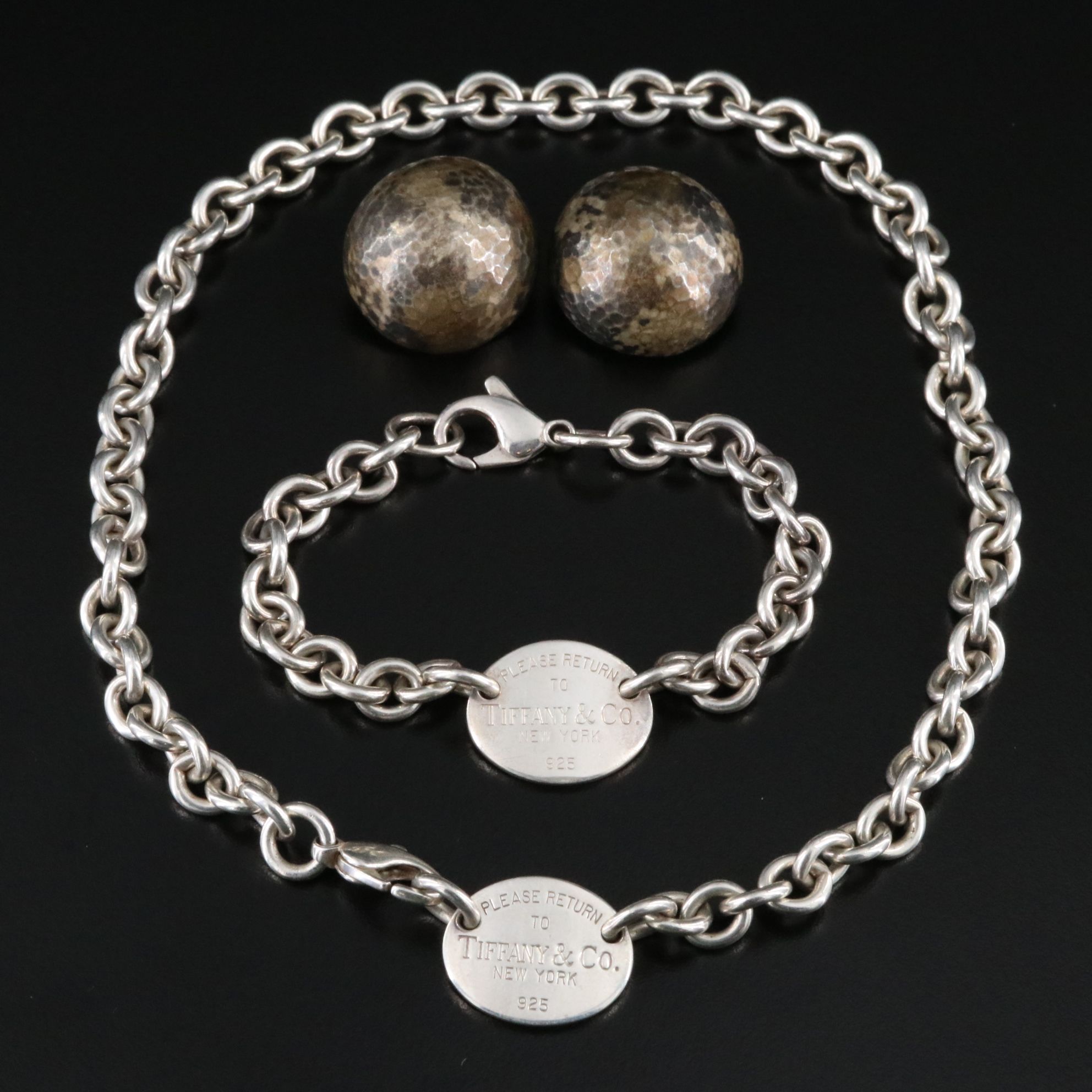 Tiffany & Co. Return to Tiffany Sterling Jewelry Set and Picasso Dome Earrings
