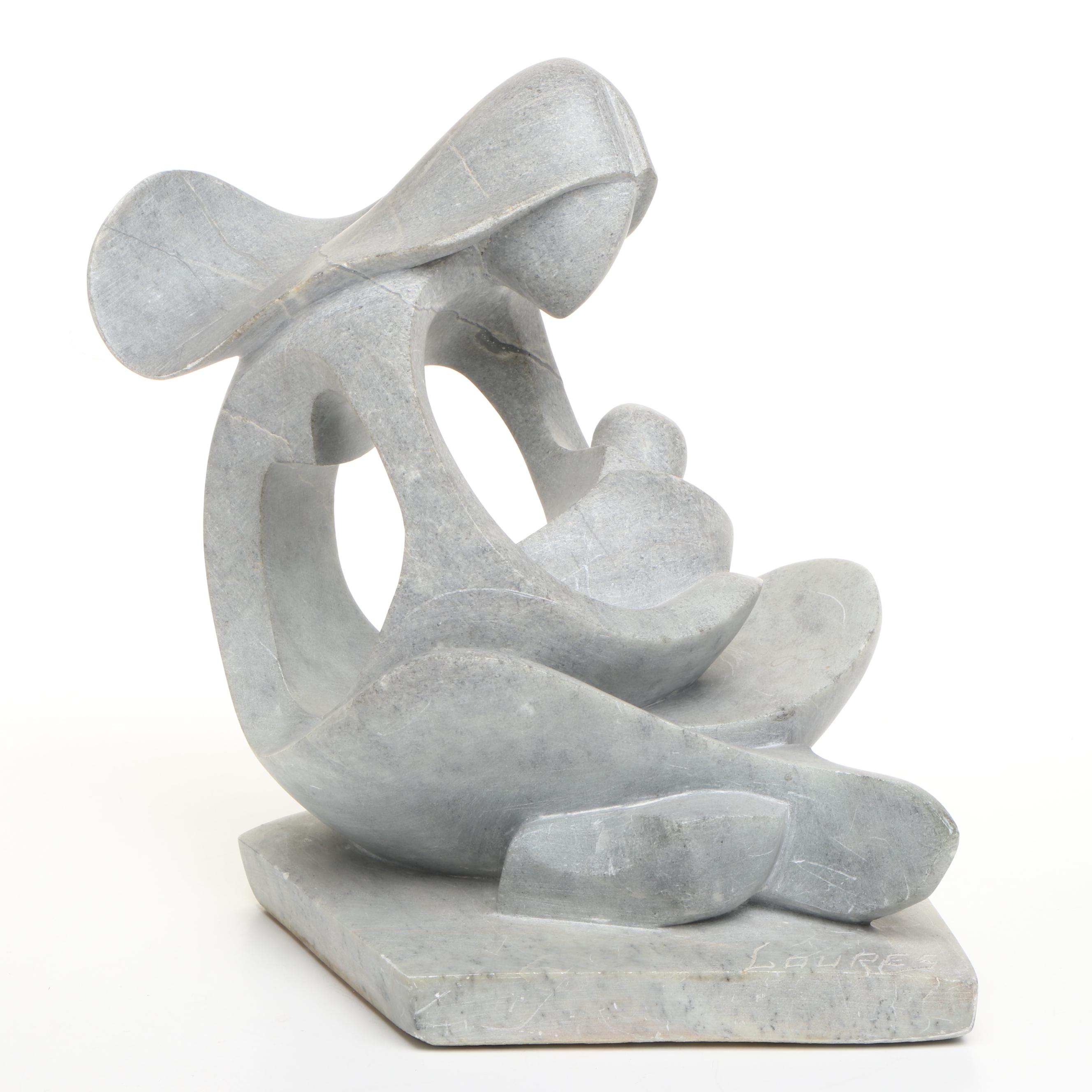 Loures Handmade Soapstone Carving of Mother and Child