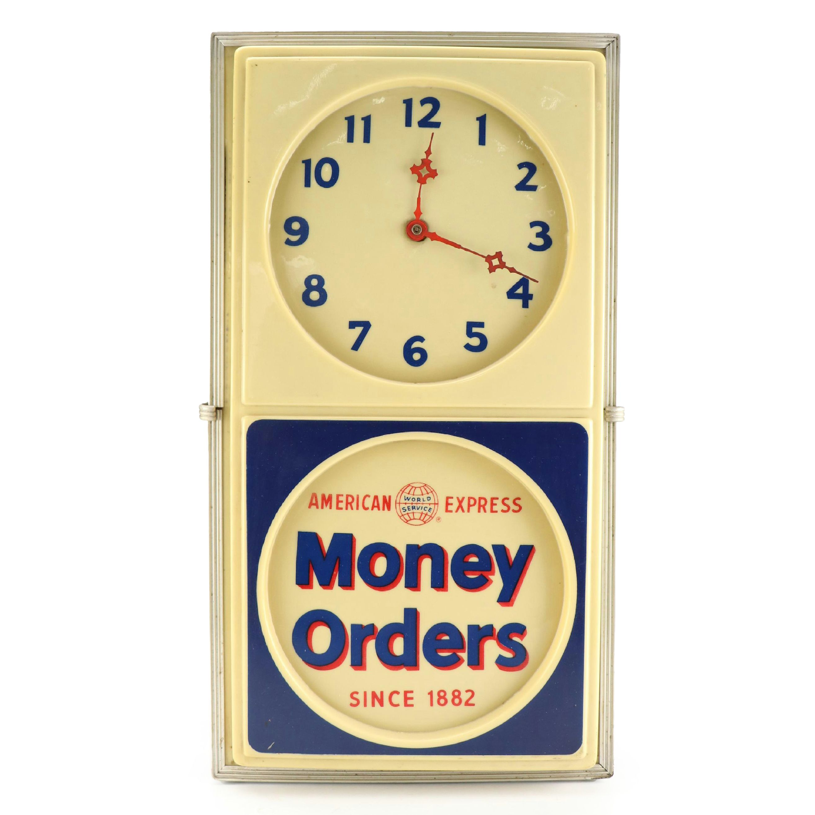 American Express Money Orders Advertising Clock, 1957