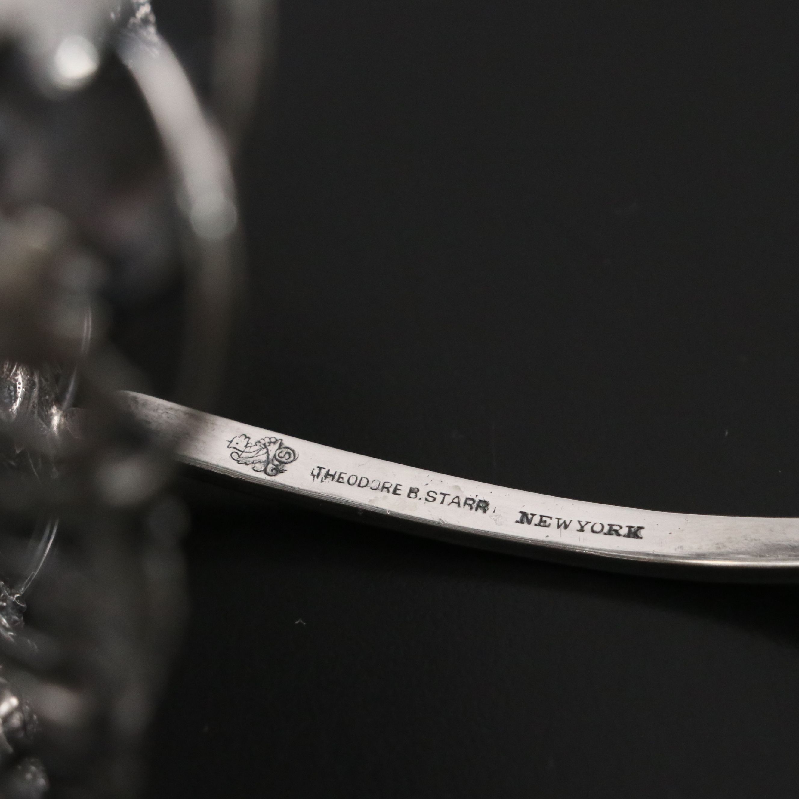 Sterling Silver Cupid and Grapes Pierced Basket with French Travel Shrine