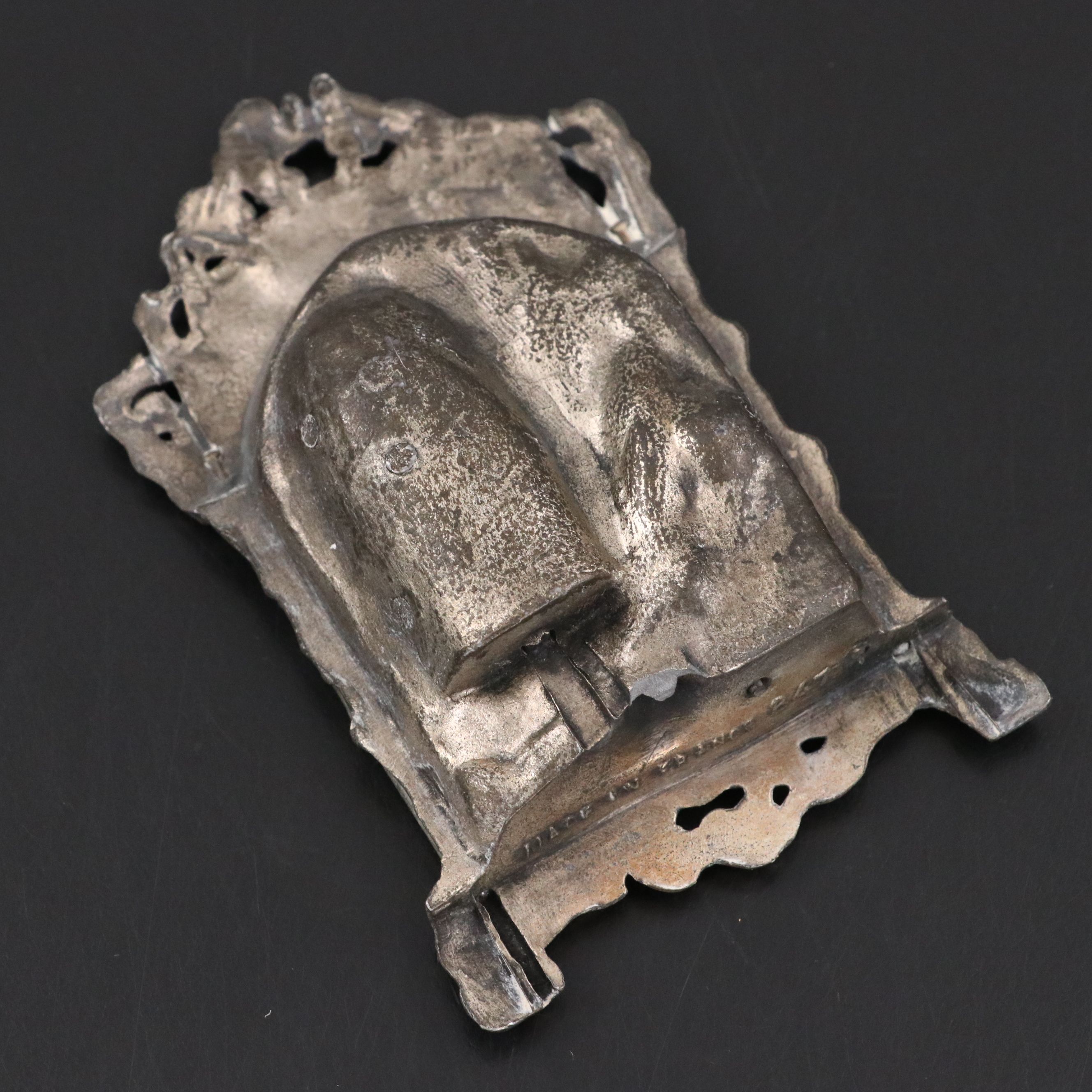 Sterling Silver Cupid and Grapes Pierced Basket with French Travel Shrine