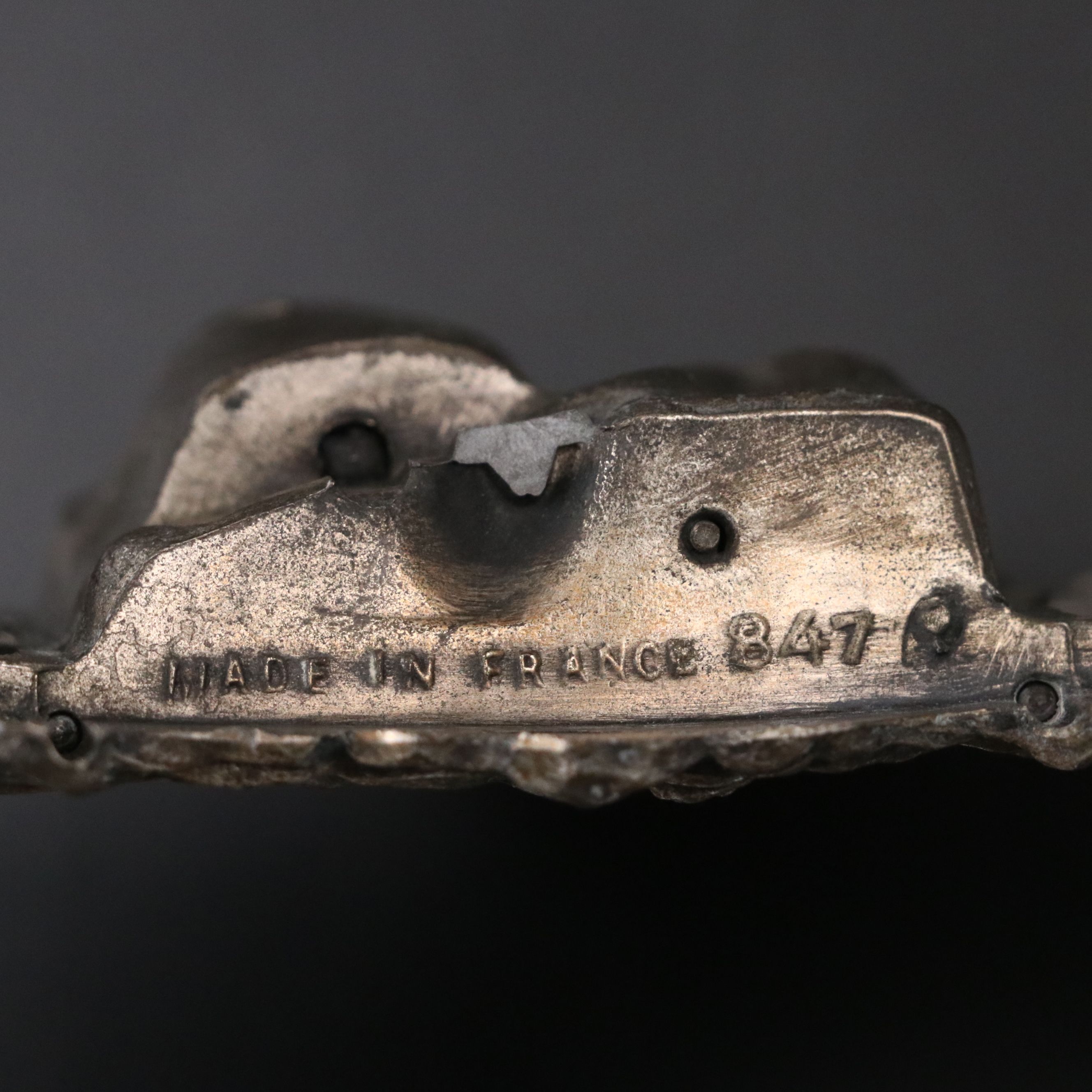 Sterling Silver Cupid and Grapes Pierced Basket with French Travel Shrine